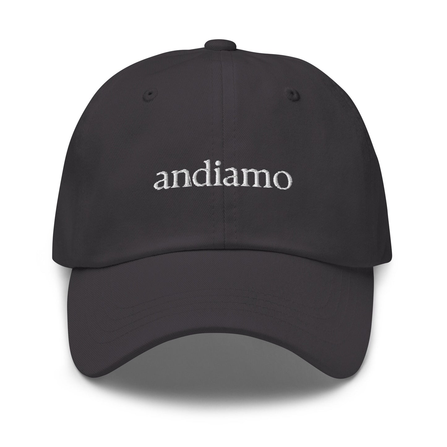 Andiamo hat - Italian Sayings - Gift for Italian Travel Lovers - Cotton embroidered Dad Hat - Multiple Colors