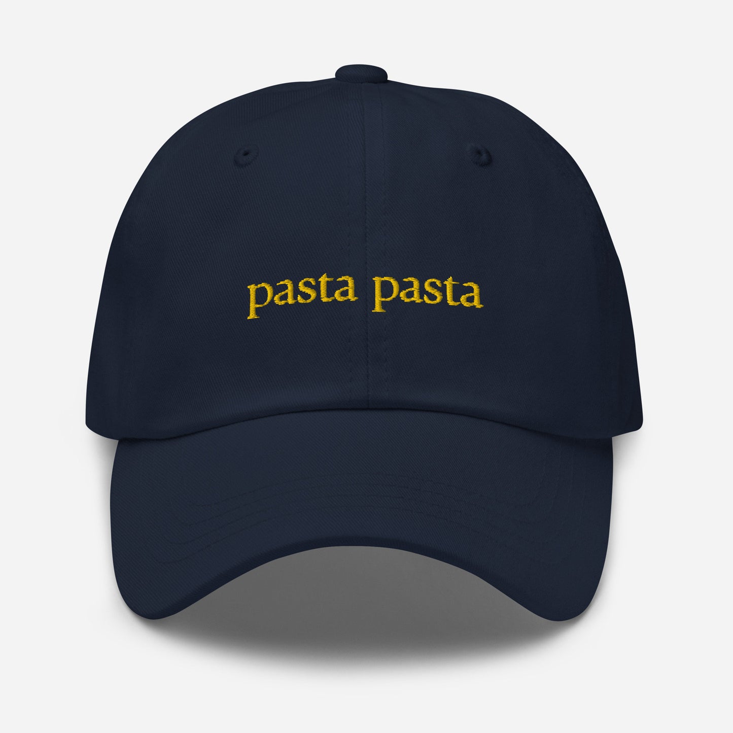 Pasta Hat - Italian Pasta Lovers - Pass the Pasta - Olive Oil and Garlic - Embroidered Cotton Hat - Multiple Colors