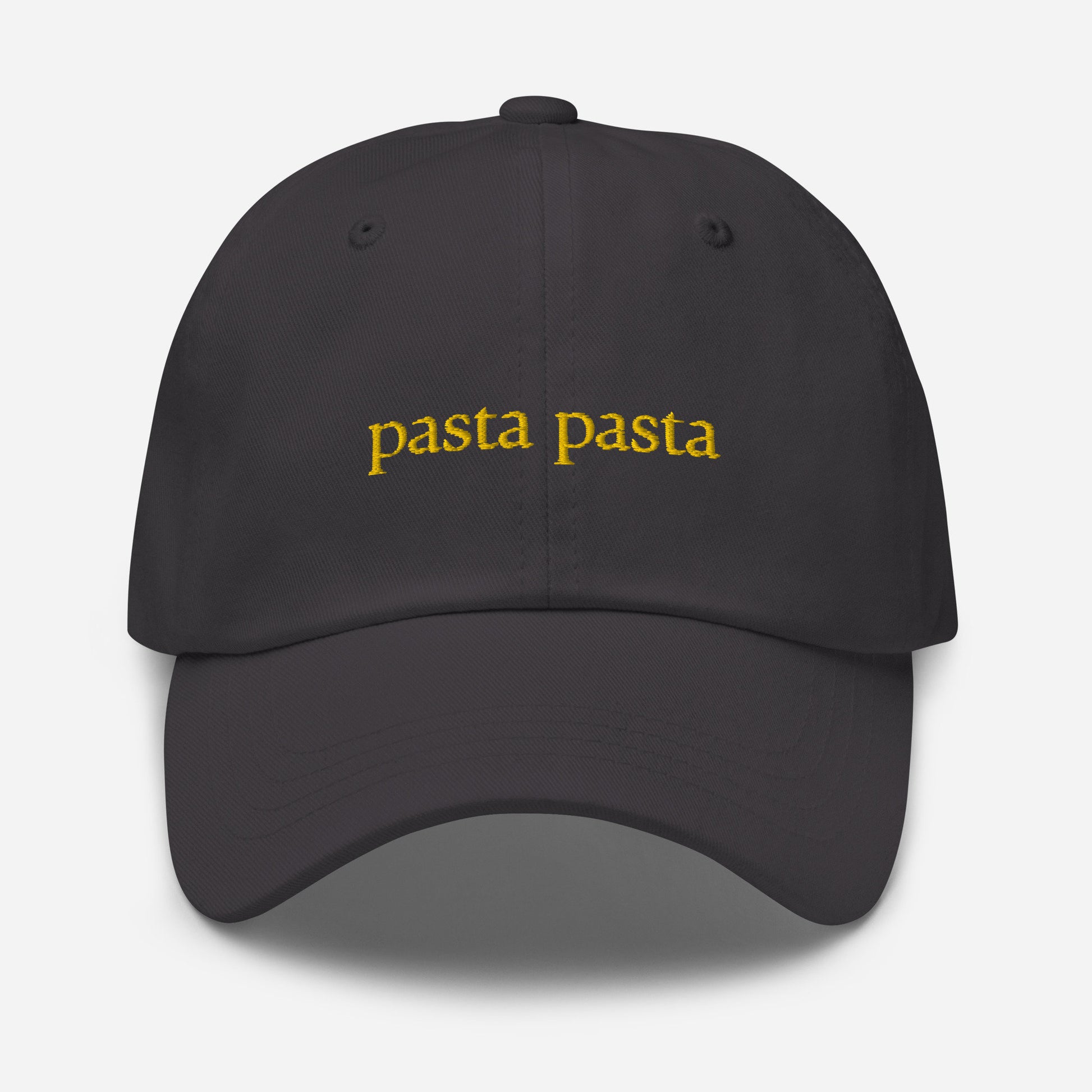 Pasta Hat - Italian Pasta Lovers - Pass the Pasta - Olive Oil and Garlic - Embroidered Cotton Hat - Multiple Colors