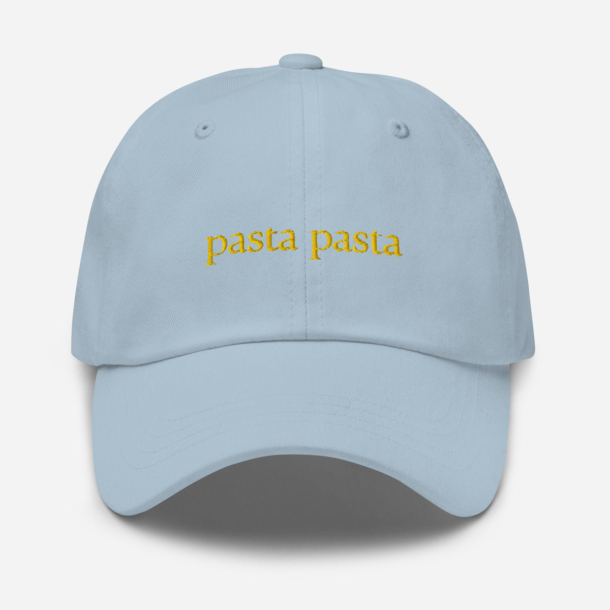 Pasta Hat - Italian Pasta Lovers - Pass the Pasta - Olive Oil and Garlic -  Embroidered Cotton Hat - Multiple Colors