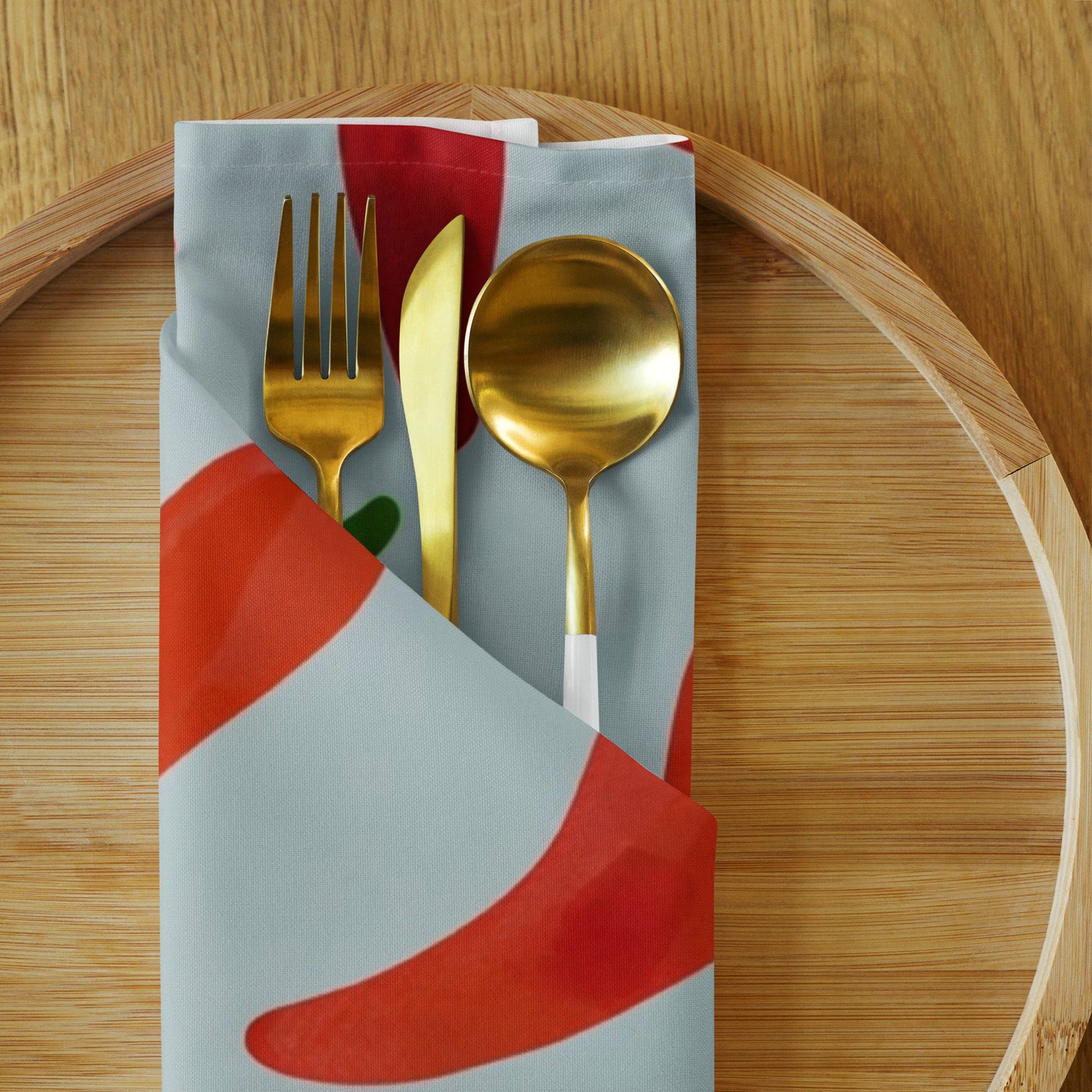 Pasta Dinner Napkins - Cloth Napkin set - Abstract Pasta, Basil, Tomato, and Peperoncino