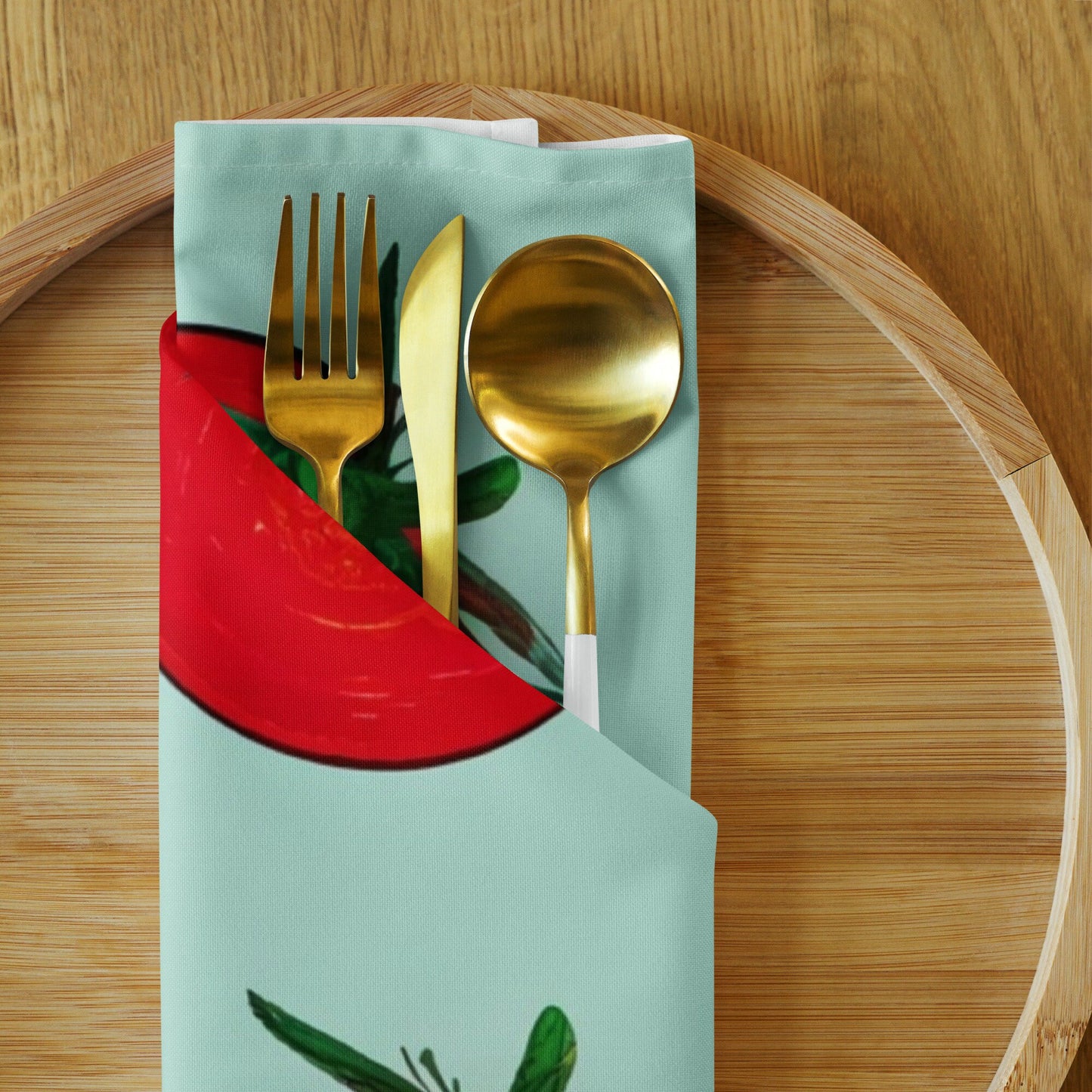 Pasta Dinner Napkins - Cloth Napkin set - Abstract Pasta, Basil, Tomato, and Peperoncino