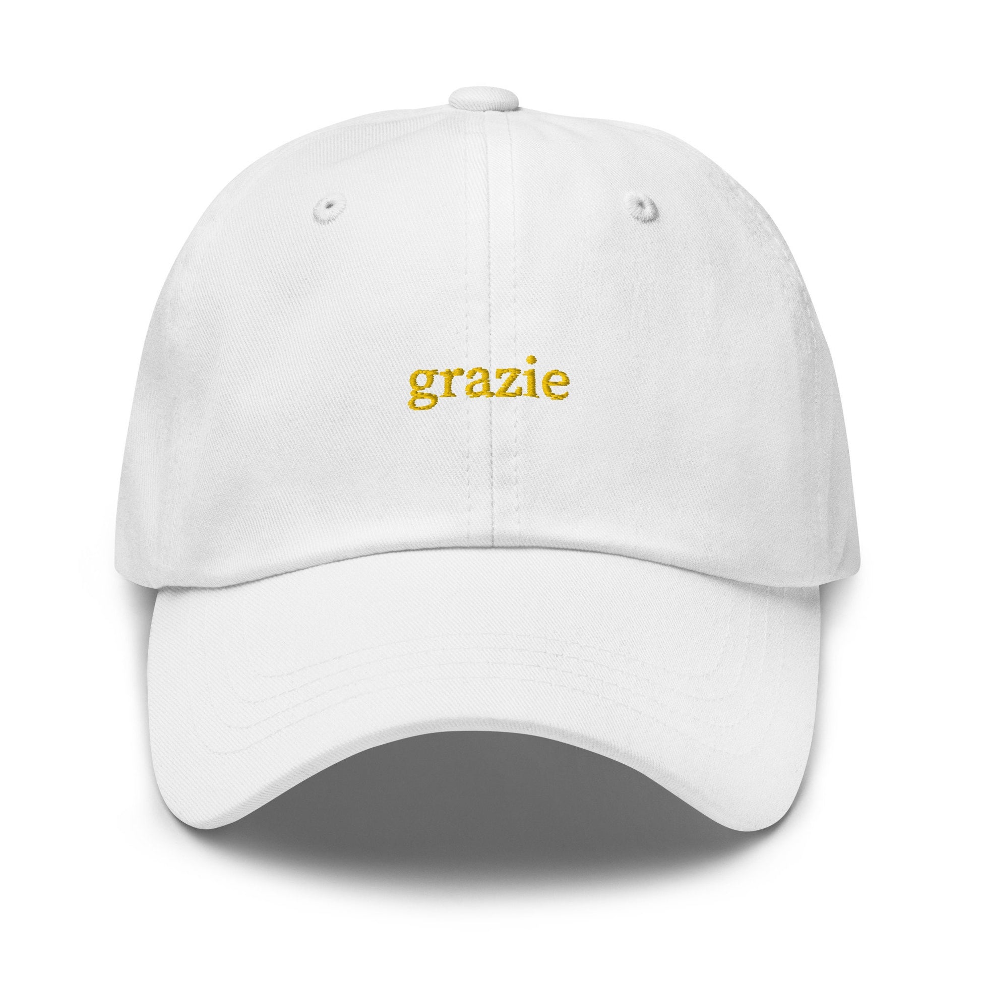 Grazie hat - Italian Sayings - Gift for Italy Lovers - Multiple Colors - Cotton Embroidered