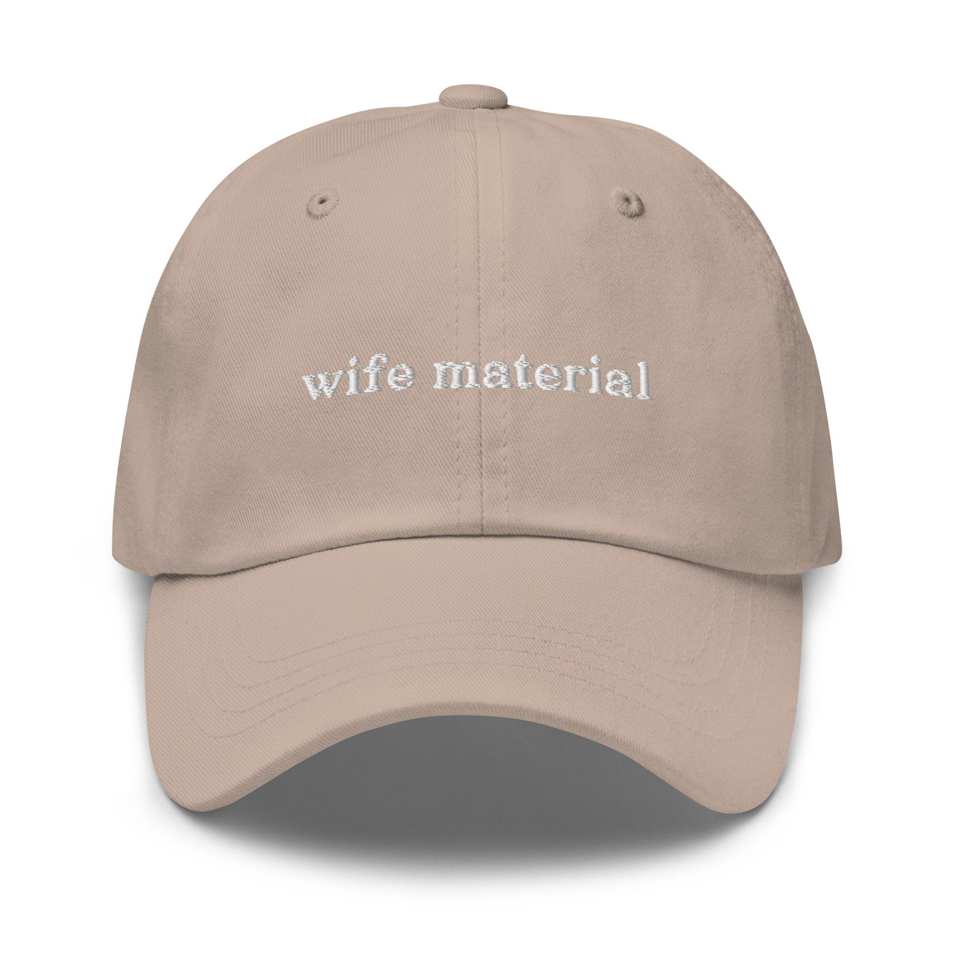 Wife Material Hat - Gift for Her - Multiple Colors - Cotton Embroidered Cap