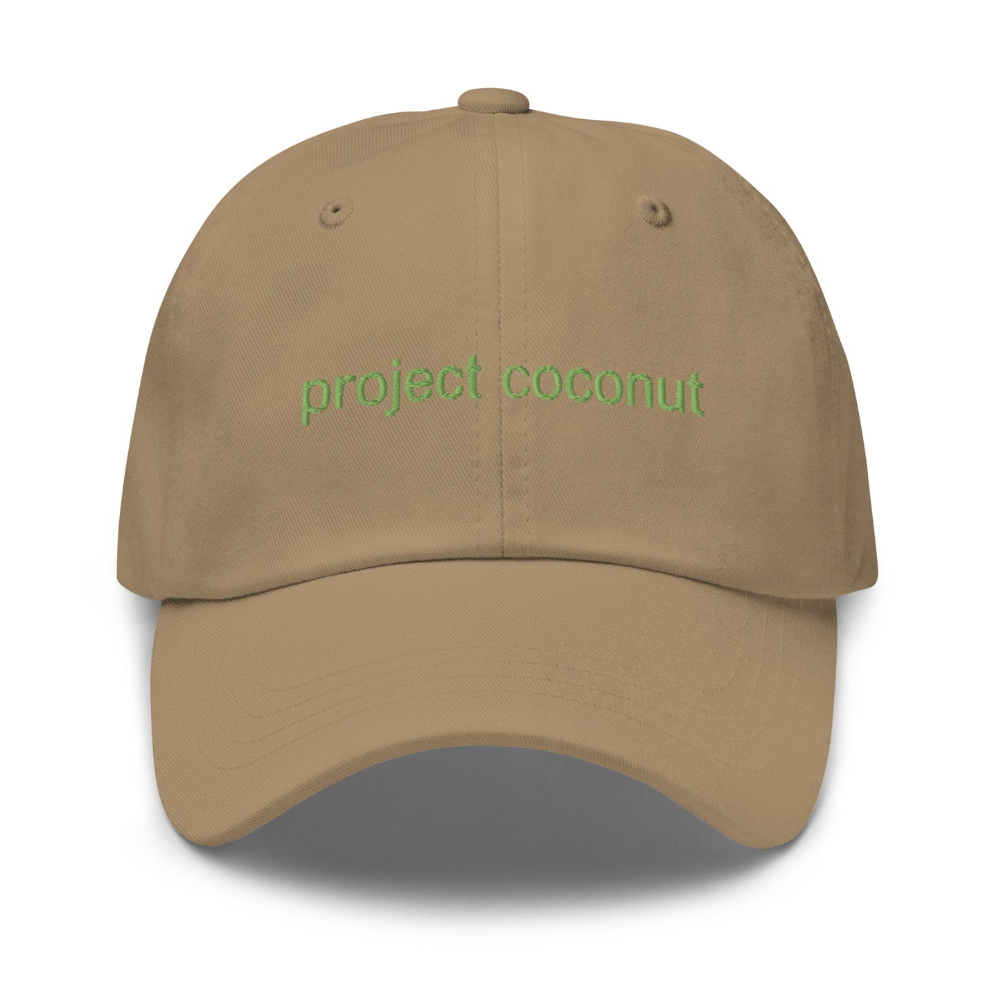 Project Coconut Hat - Multiple colors - Embroidered Minimalist Inverted Design - Low Profile Dad Fit