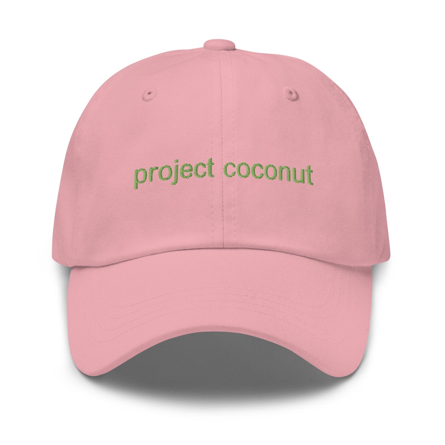 Project Coconut Hat - Multiple colors - Embroidered Minimalist Inverted Design - Low Profile Dad Fit