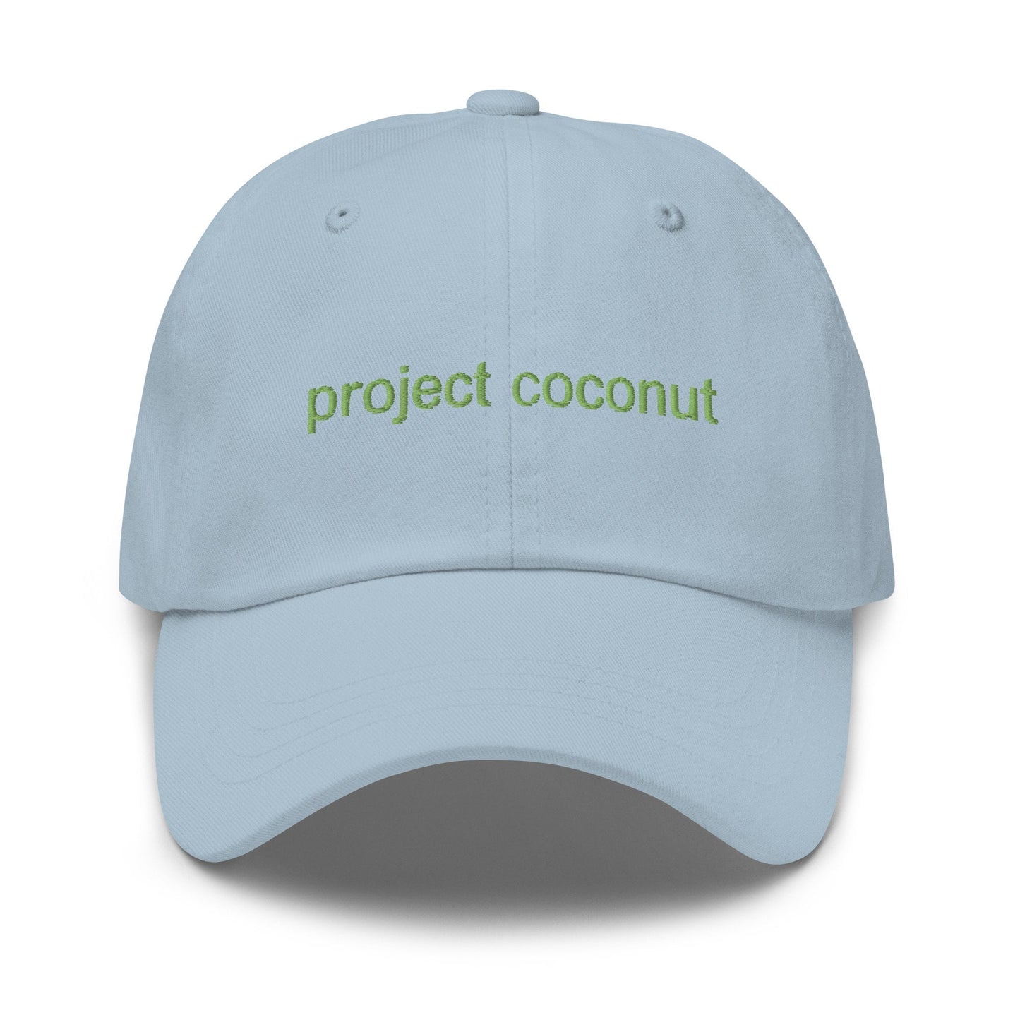 Project Coconut Hat - Multiple colors - Embroidered Minimalist Inverted Design - Low Profile Dad Fit