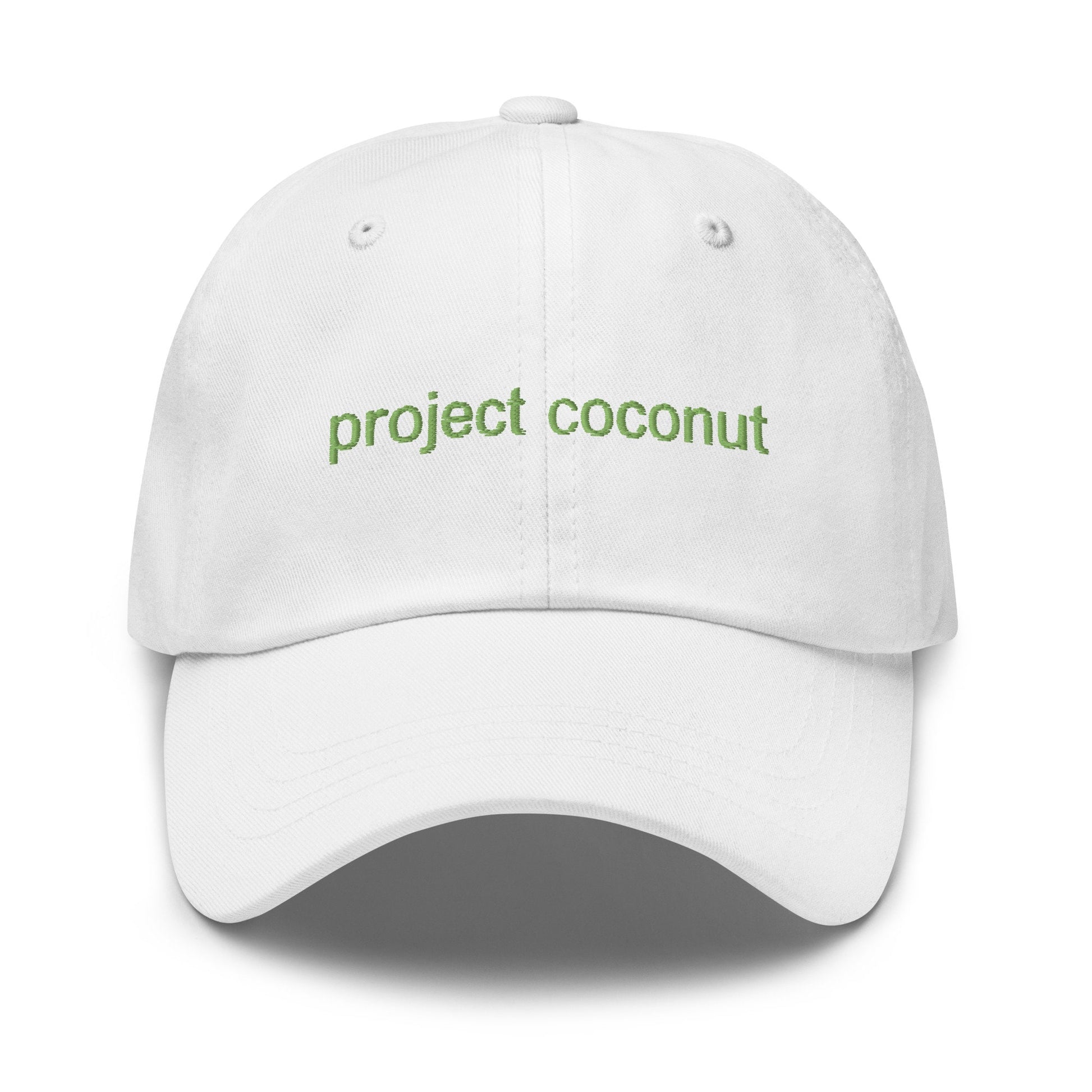 Project Coconut Hat - Multiple colors - Embroidered Minimalist Inverted Design - Low Profile Dad Fit