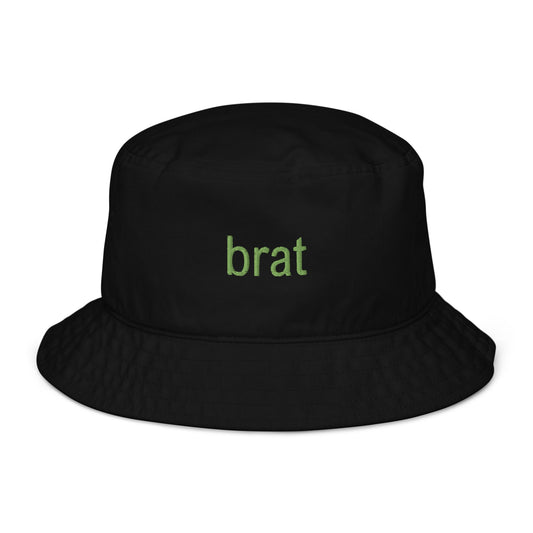 Brat Bucket Hat - Organic Embroidered Design - Multiple Colors