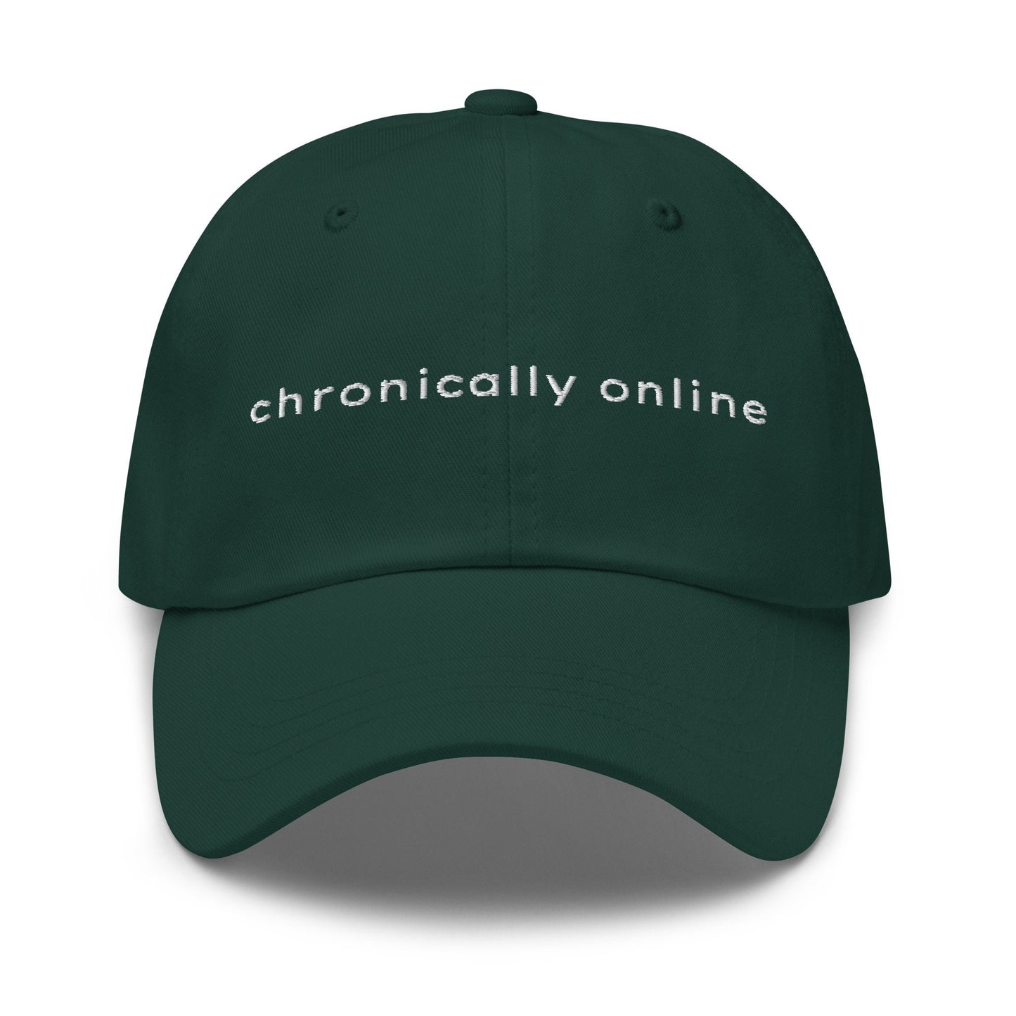 Chronically Online Hat - Multiple colors - Embroidered Minimalist Design - Low Profile Dad Fit