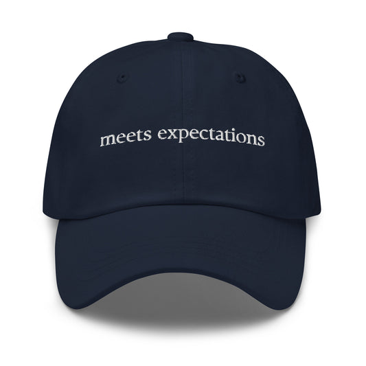 Meets Expectations Hat - Embrace Mediocrity - Performance Review - Multiple colors - Embroidered Minimalist Design - Low Profile Dad Fit