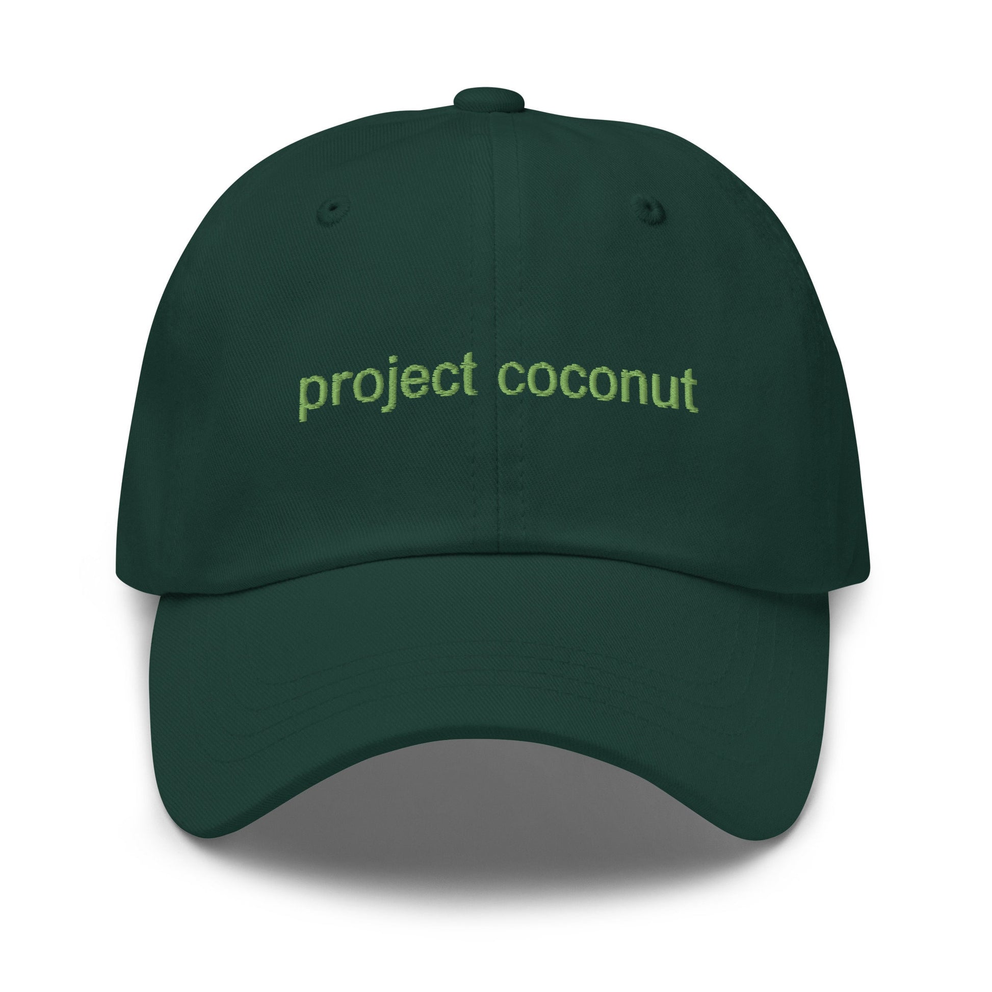 Project Coconut Hat - Multiple colors - Embroidered Minimalist Inverted Design - Low Profile Dad Fit