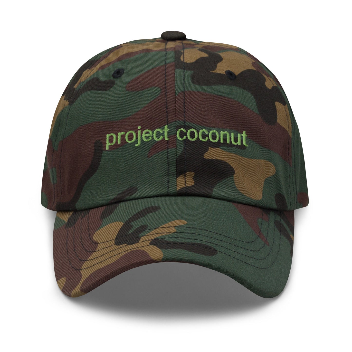 Project Coconut Hat - Multiple colors - Embroidered Minimalist Inverted Design - Low Profile Dad Fit