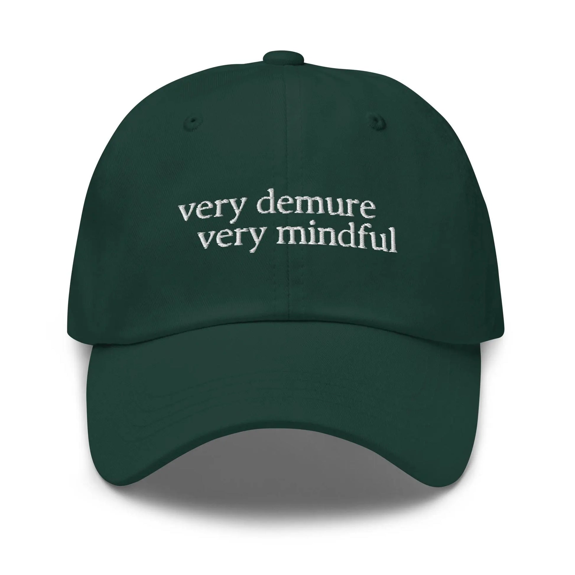 Very Demure hat - Very Demure, Very Mindful - Cotton Embroidered Minimalism - Multiple Colors