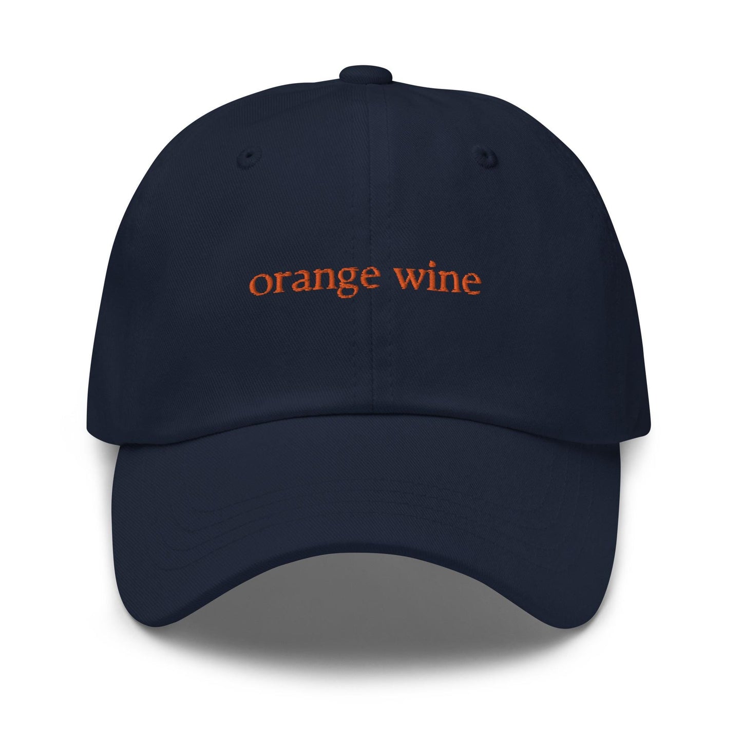 Orange Wine Hat - Gift for Wine & Natural Wine Lovers - Cotton Embroidered Cap - Multiple Colors
