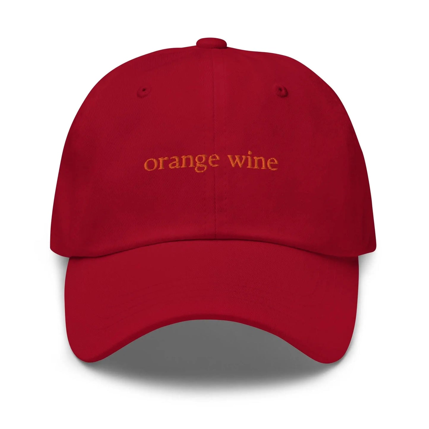 Orange Wine Hat - Gift for Wine & Natural Wine Lovers - Cotton Embroidered Cap - Multiple Colors