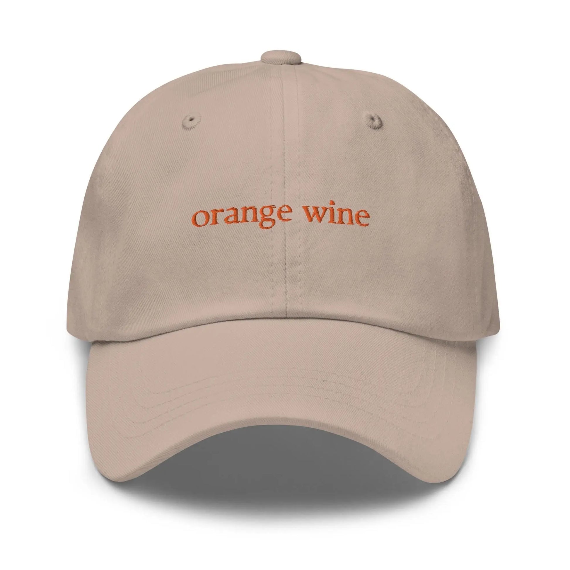 Orange Wine Hat - Gift for Wine & Natural Wine Lovers - Cotton Embroidered Cap - Multiple Colors