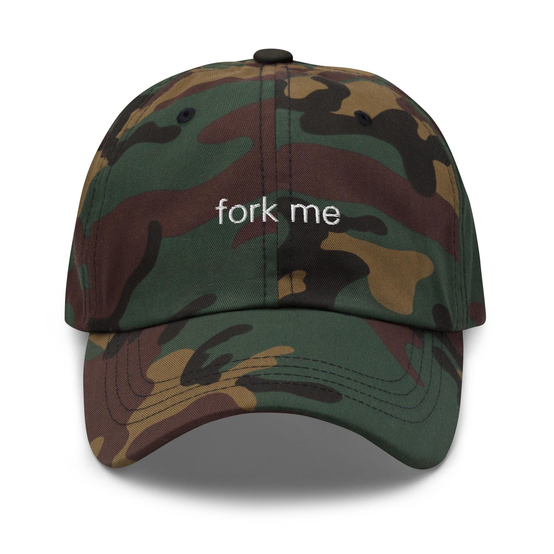 Fork Me Hat - Gift for Developers, Programmers and Coders - Embroidered Cotton Hat - Low profile Dad Fit - Multiple colors