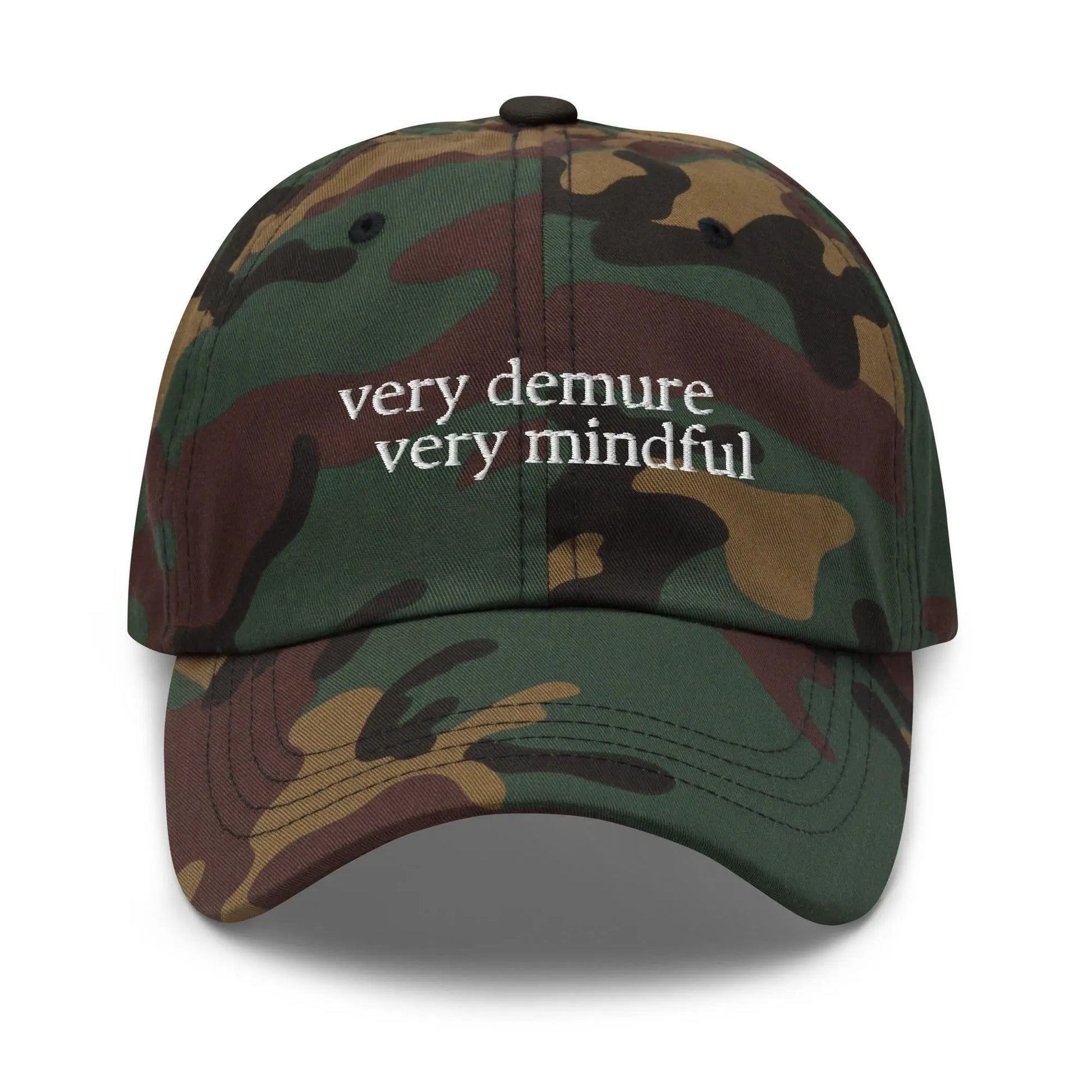 Very Demure hat - Very Demure, Very Mindful - Cotton Embroidered Minimalism - Multiple Colors