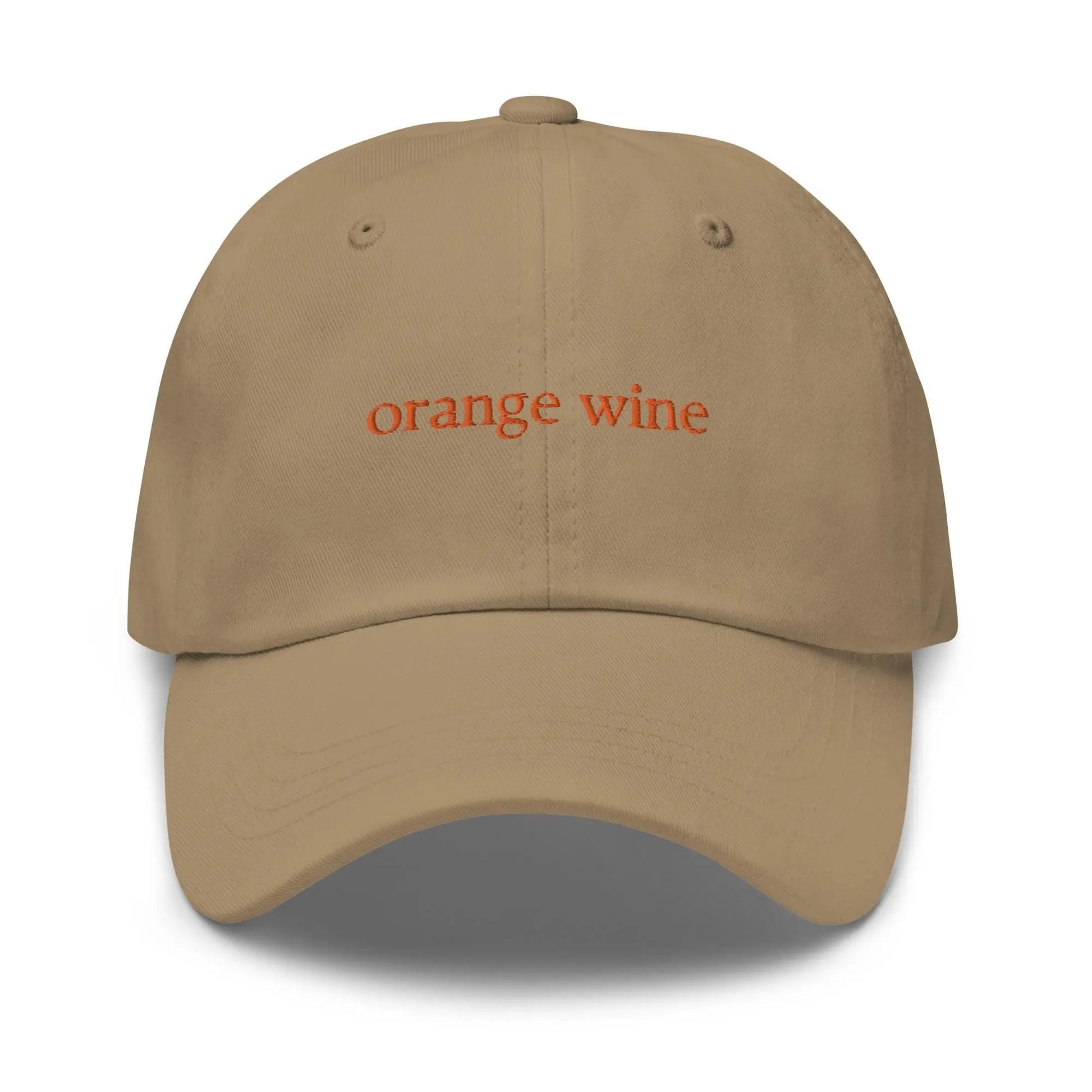 Orange Wine Hat - Gift for Wine & Natural Wine Lovers - Cotton Embroidered Cap - Multiple Colors