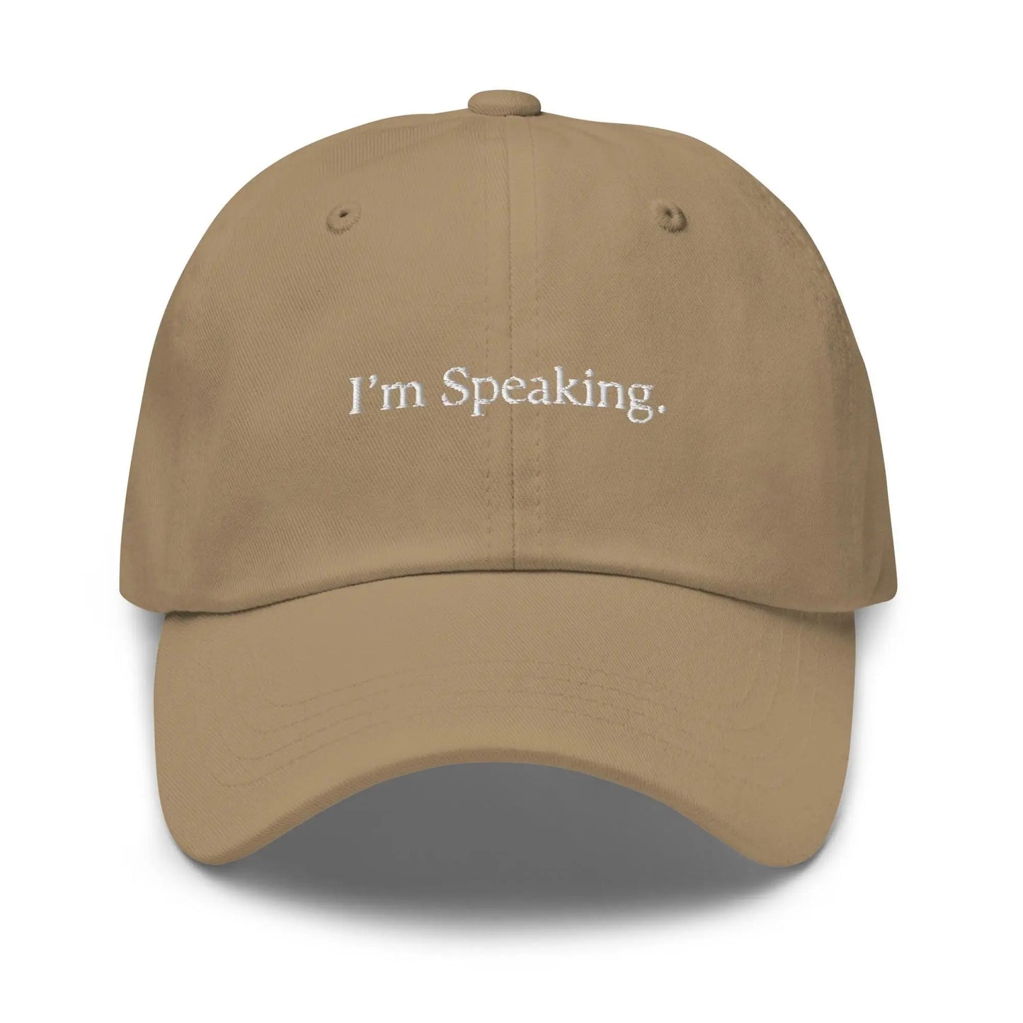 I&#39;m Speaking Hat - Funny Kamala Harris Gift - Cotton Embroidered Baseball Cap - Multiple Colors