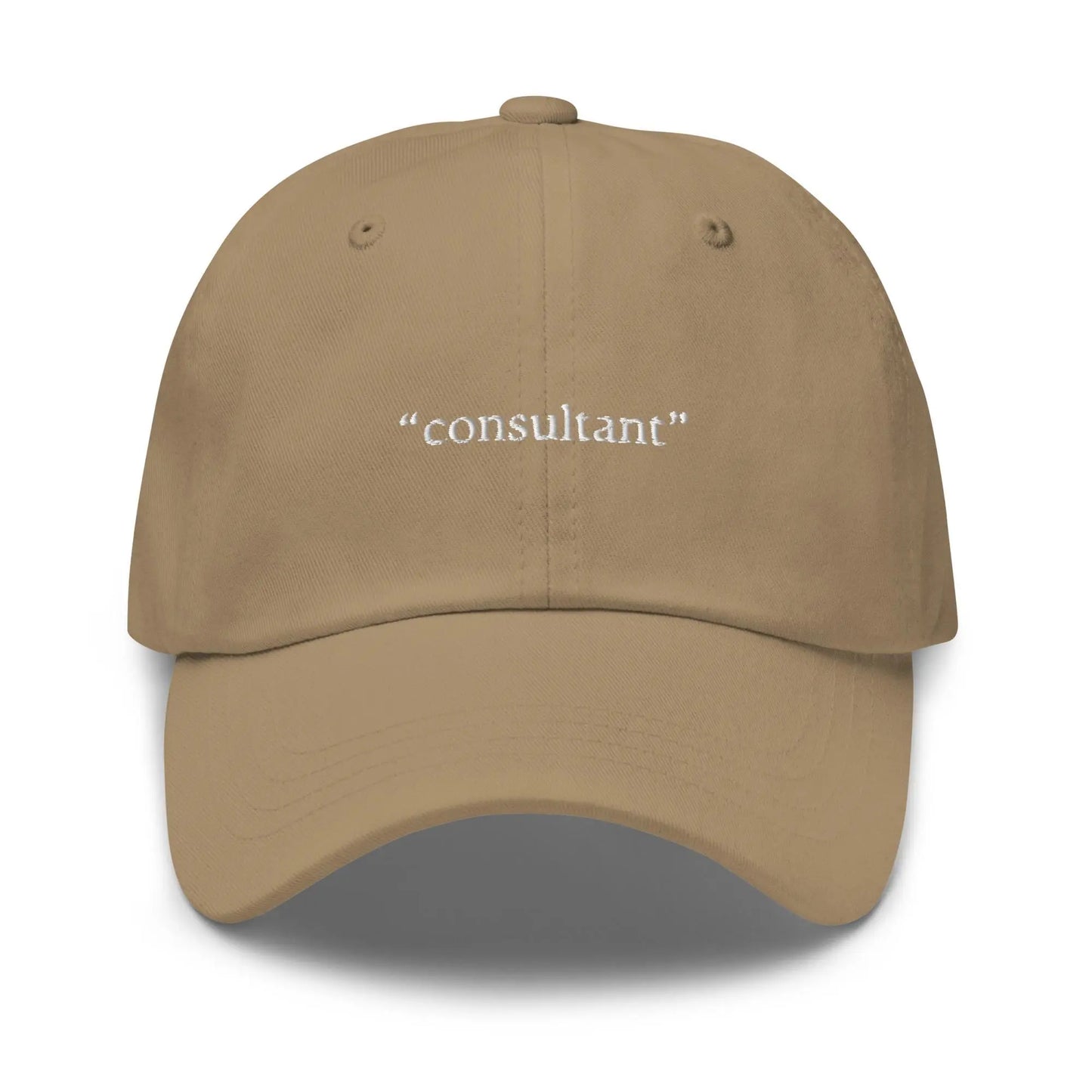 Consultant Hat - Gift for Vague Business Bros and Corporate Girlies - Cotton Embroidered Dad Cap - Multiple Colors