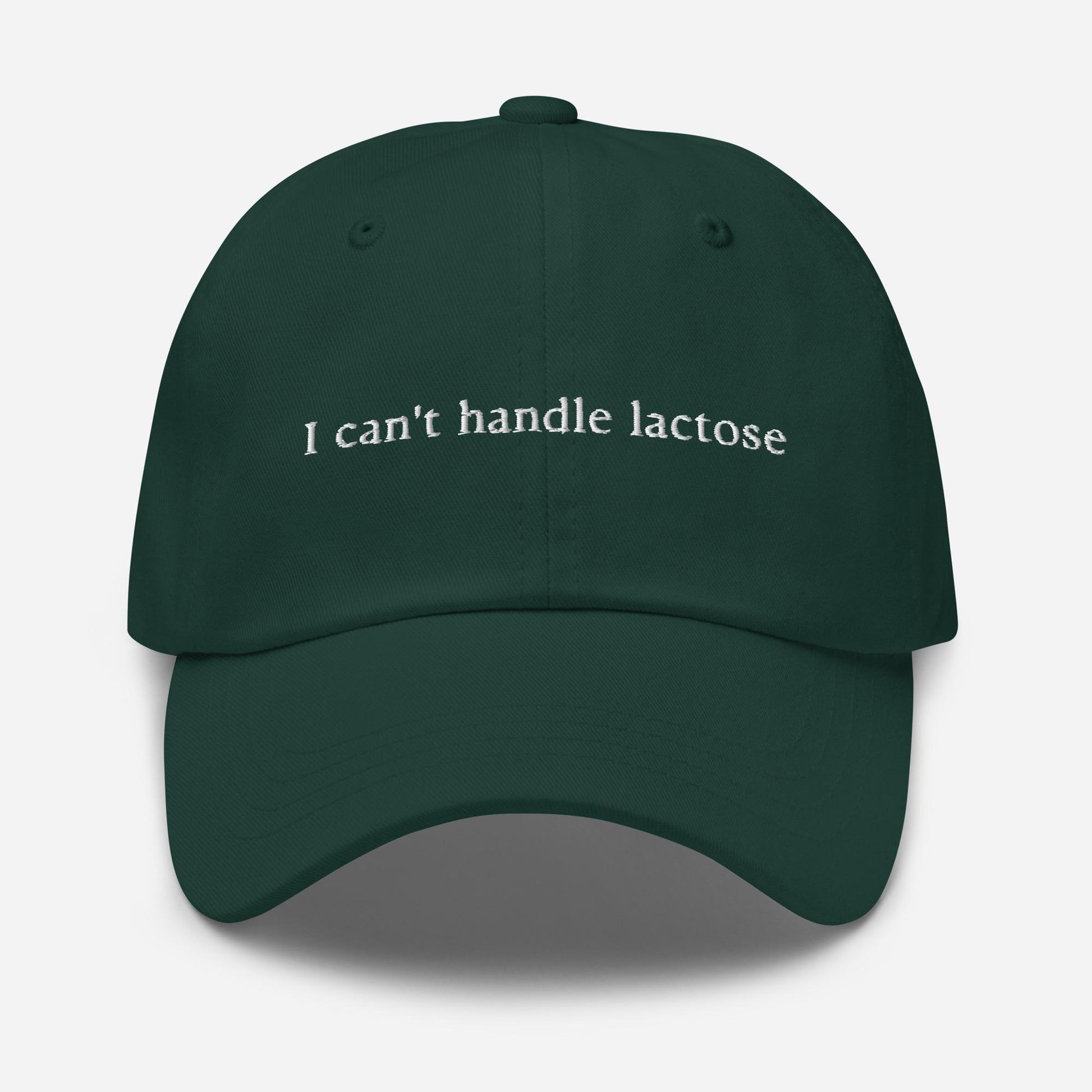 Lactose Intolerant Hat - Gift Dairy Free Milk Haters - Cotton Embroidered Dad Cap - Multiple Colors