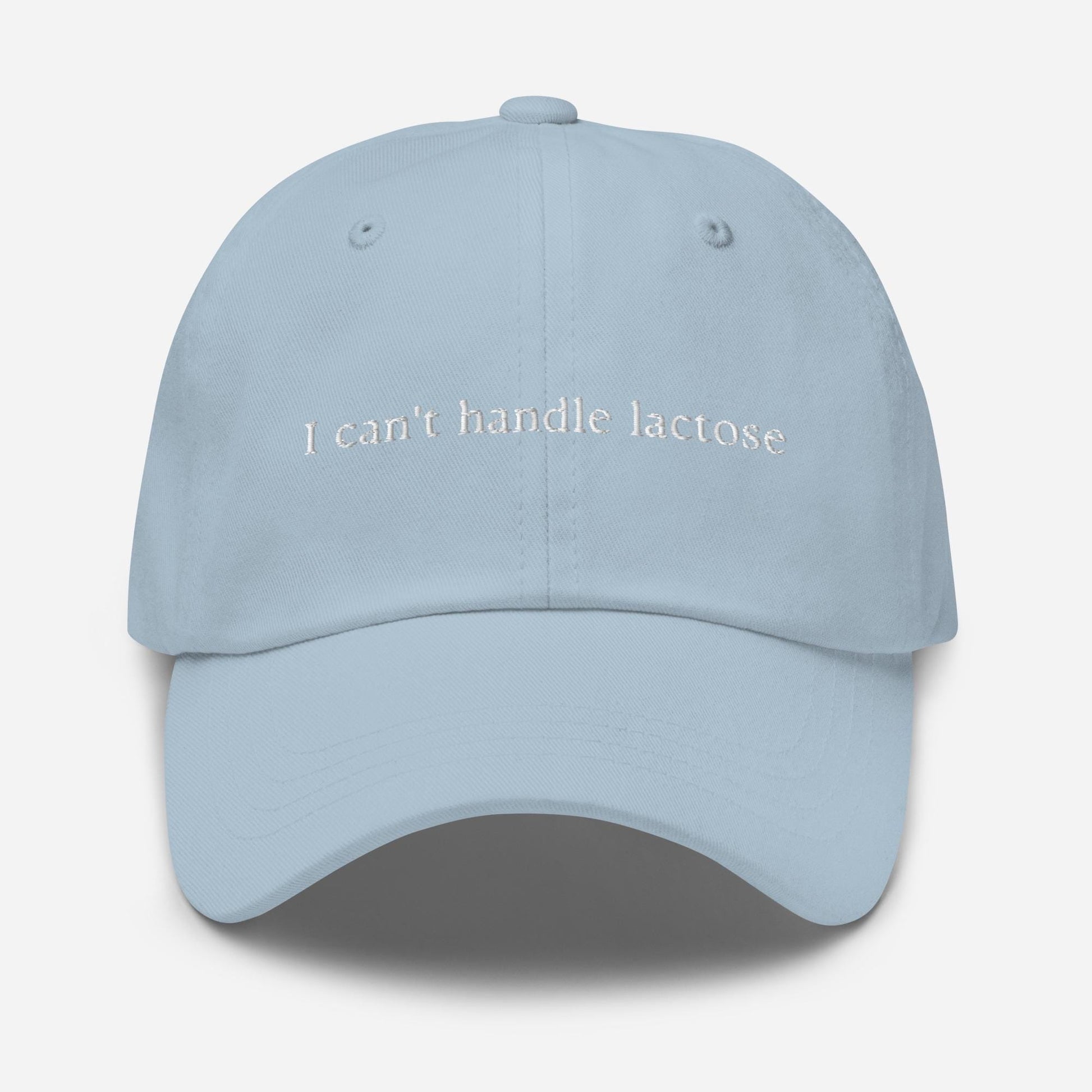 Lactose Intolerant Hat - Gift Dairy Free Milk Haters - Cotton Embroidered Dad Cap - Multiple Colors