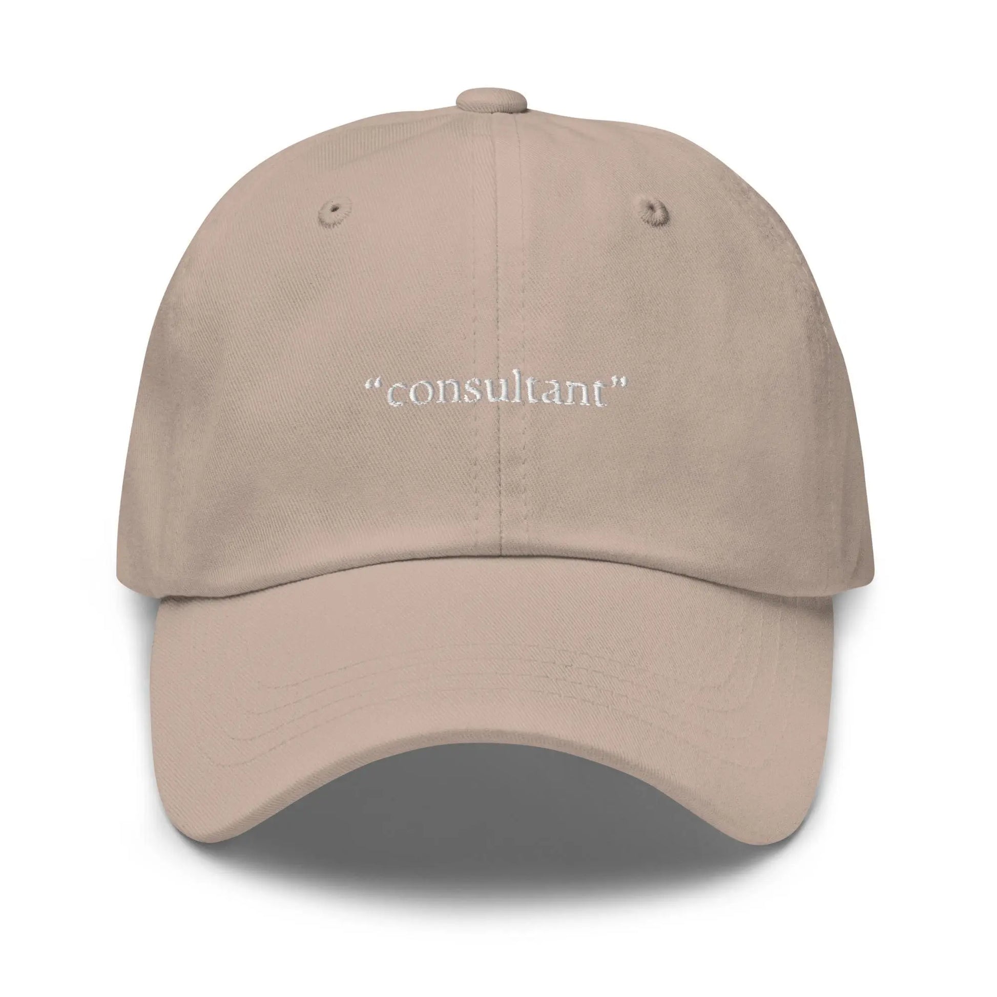 Consultant Hat - Gift for Vague Business Bros and Corporate Girlies - Cotton Embroidered Dad Cap - Multiple Colors