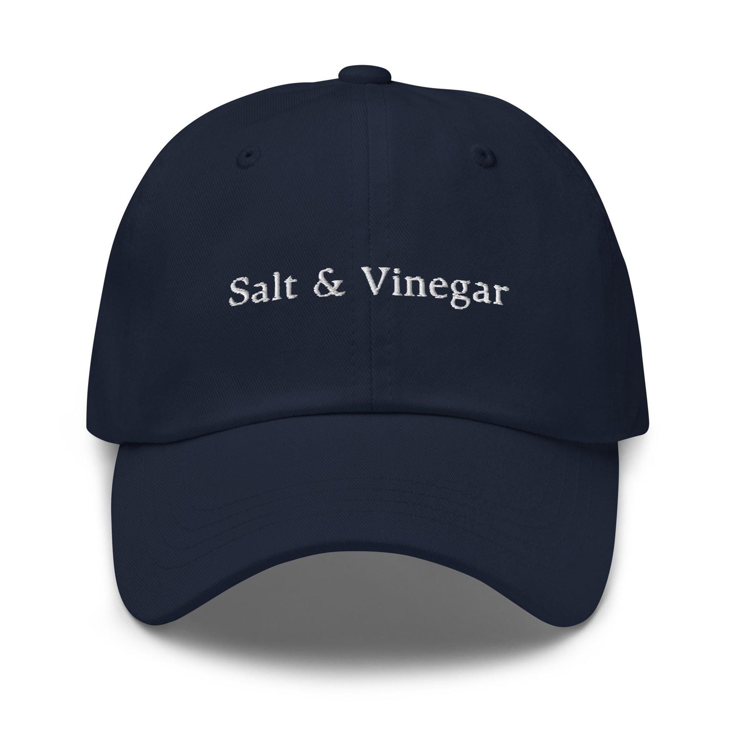 Salt & Vinegar Hat - Gift for Potato Crisp and Chip Lovers - Fish and Chips - Cotton Embroidered Dad Cap - Multiple Colors