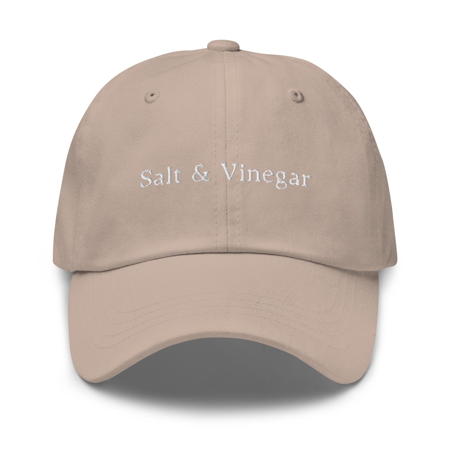 Salt & Vinegar Hat - Gift for Potato Crisp and Chip Lovers - Fish and Chips - Cotton Embroidered Dad Cap - Multiple Colors