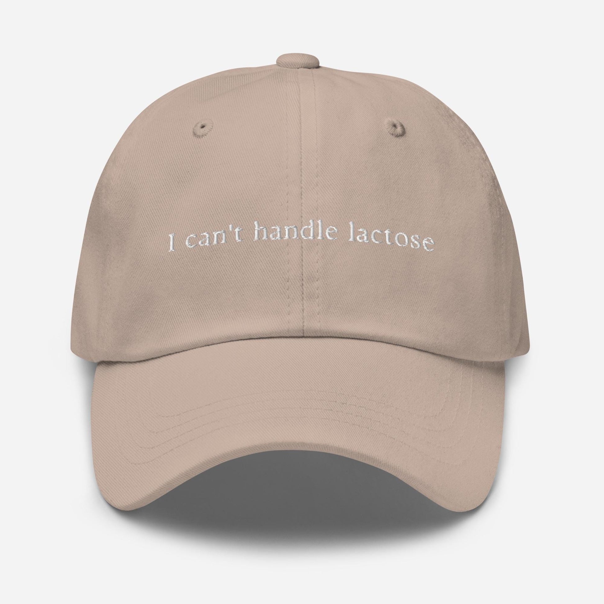 Lactose Intolerant Hat - Gift Dairy Free Milk Haters - Cotton Embroidered Dad Cap - Multiple Colors