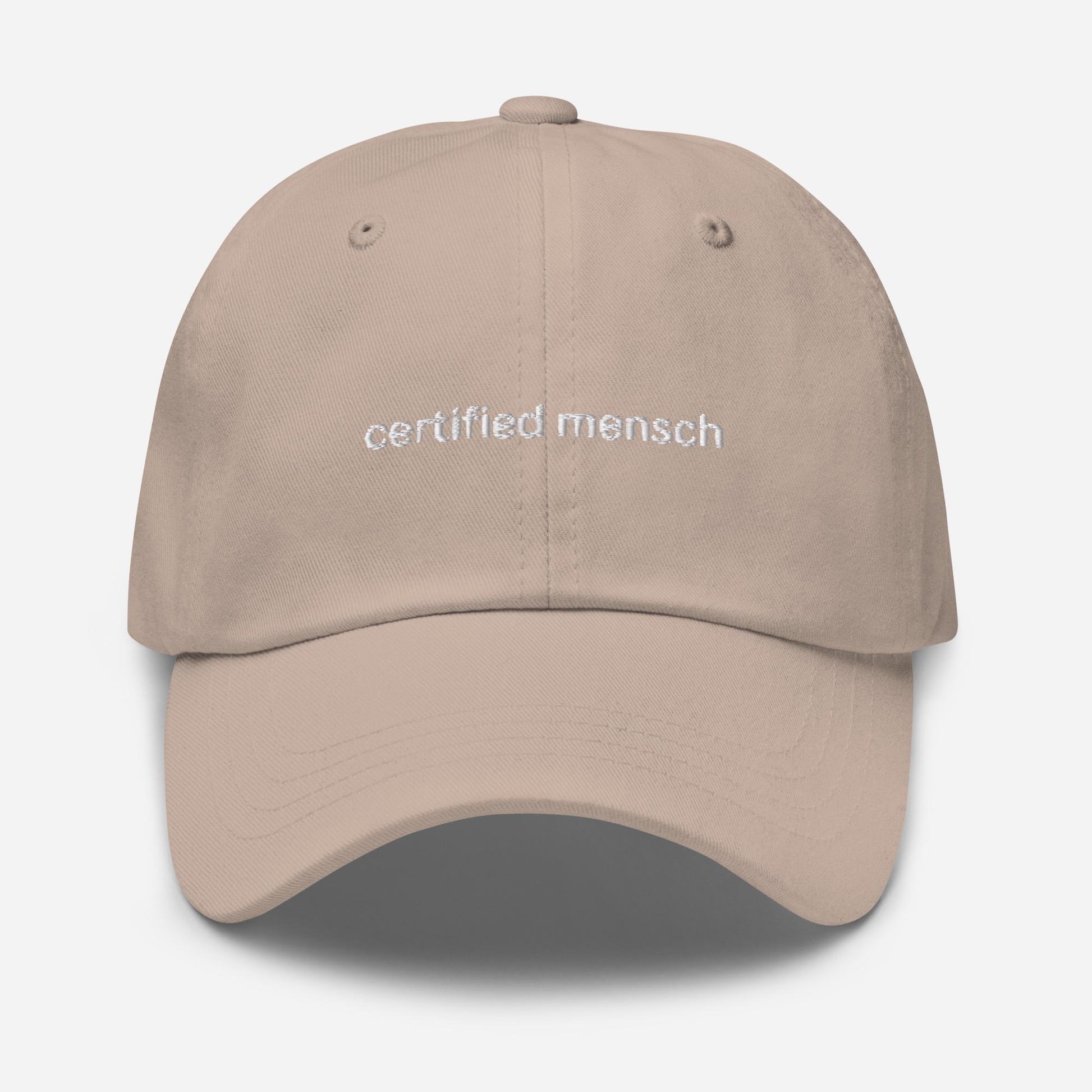 Mensch Dad Hat - Funny Jewish Gift - GOATED - Minimalist Cotton Embroidery - Multiple Colors