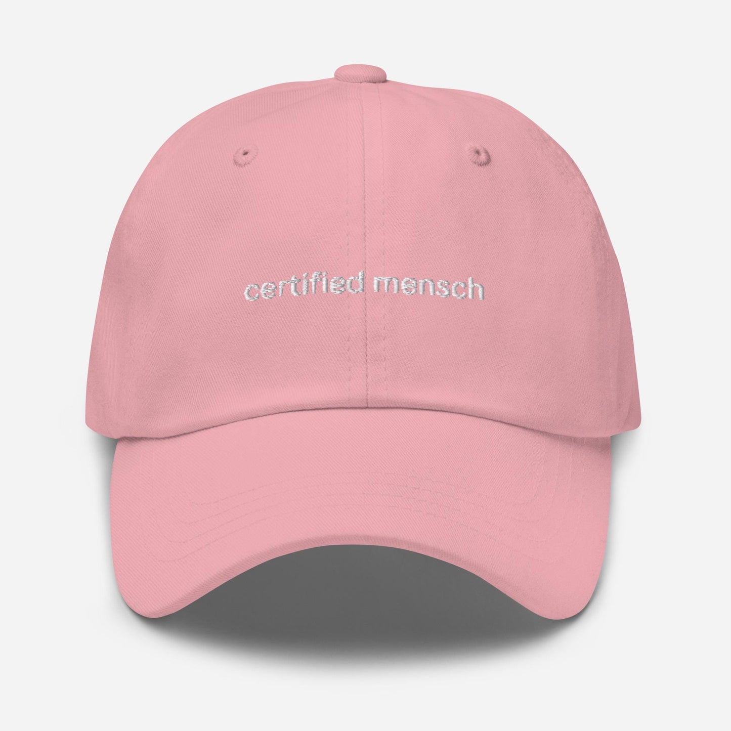 Mensch Dad Hat - Funny Jewish Gift - GOATED - Minimalist Cotton Embroidery - Multiple Colors