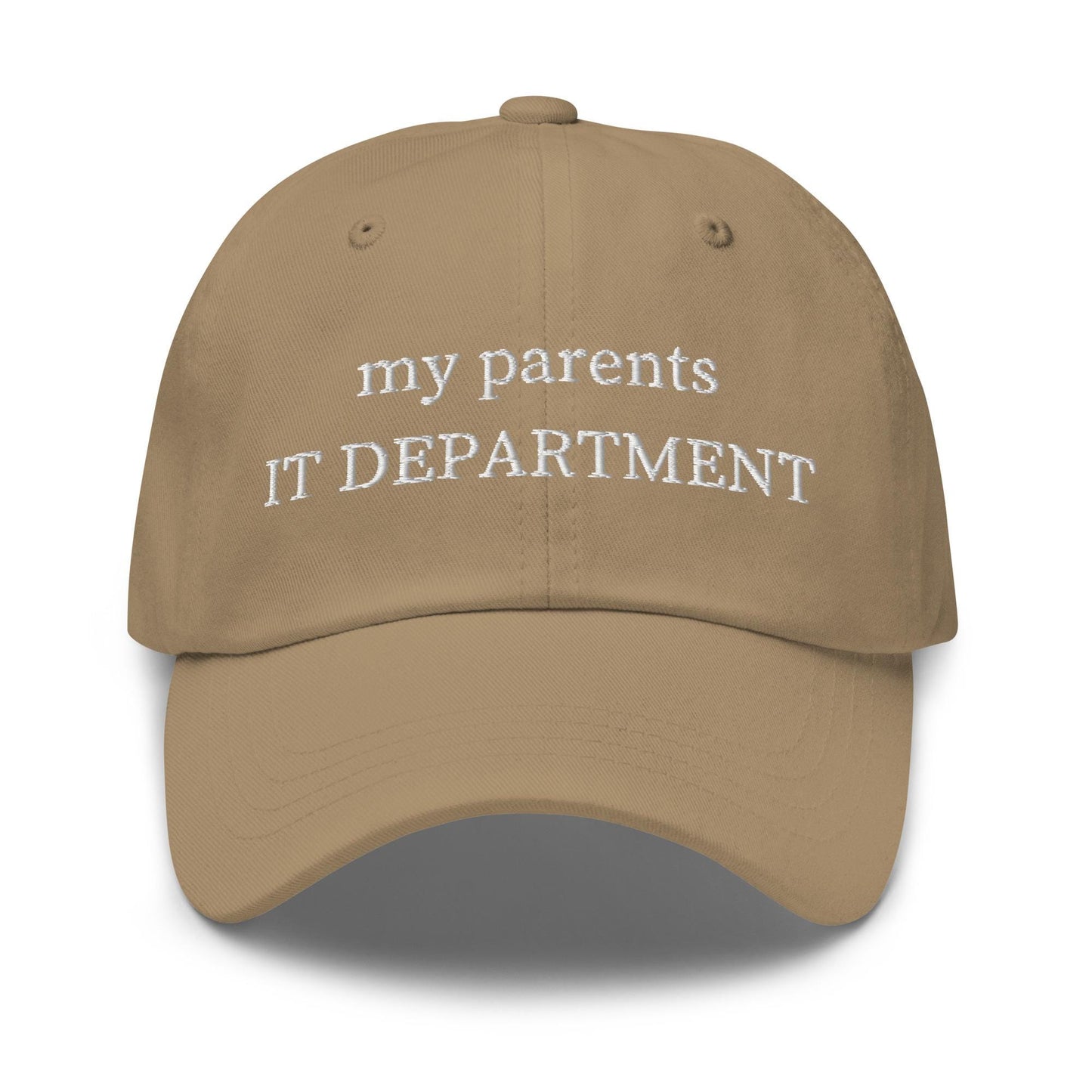 IT Department Hat - Funny Gift For Son or Daughter - Cotton Embroidered Dad Fit - Multiple Colors