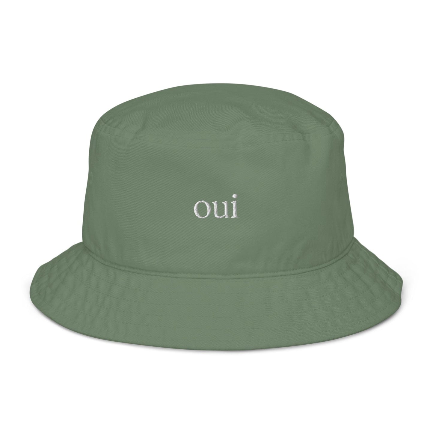 Oui Bucket Hat - French Sayings - Embroidered Organic Cotton Bucket Hat - Multiple Colors