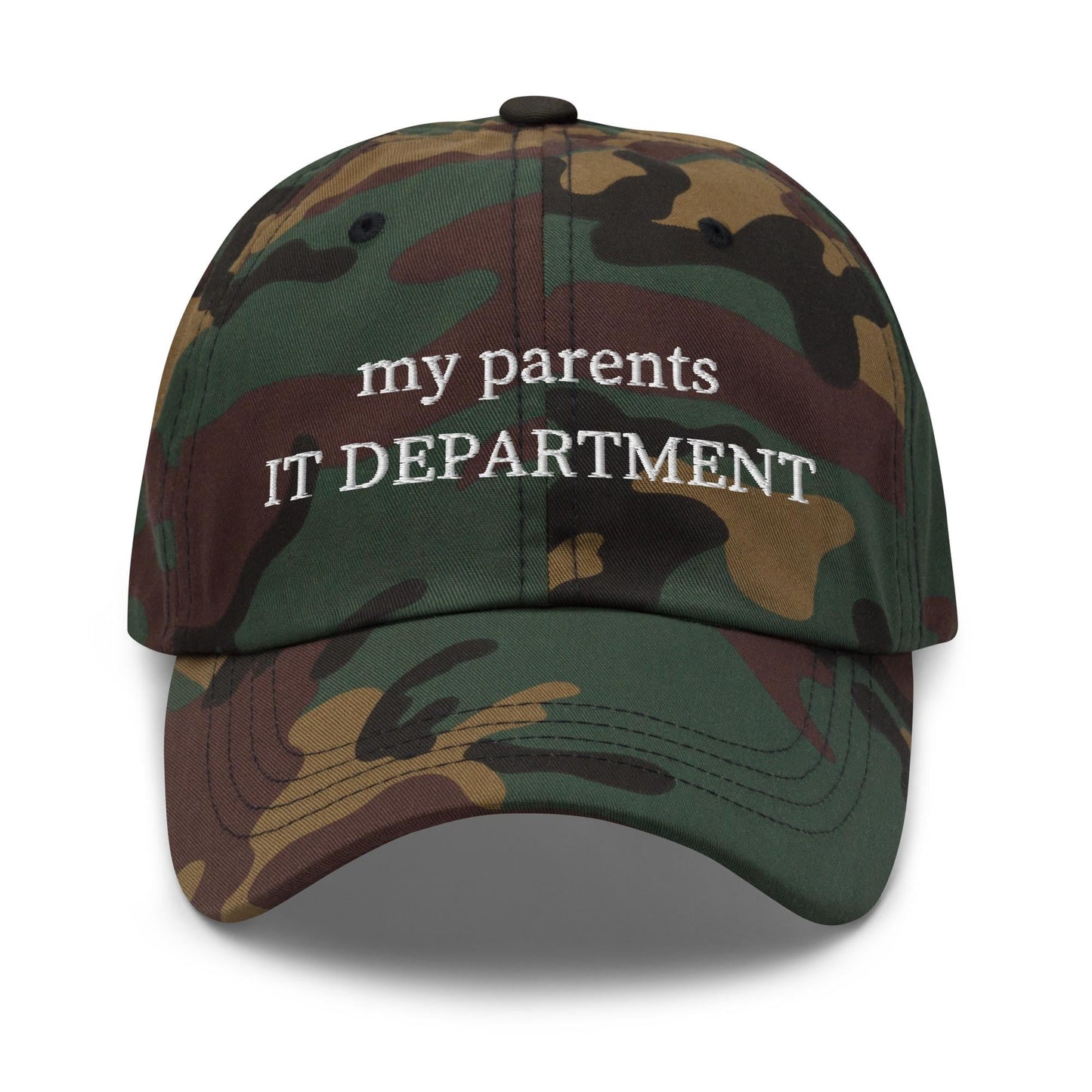 IT Department Hat - Funny Gift For Son or Daughter - Cotton Embroidered Dad Fit - Multiple Colors