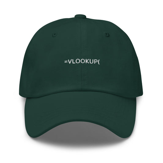 VLOOKUP Hat - Gift for Spreadsheet Lovers - Cotton Embroidered Dad Cap - Multiple Colors