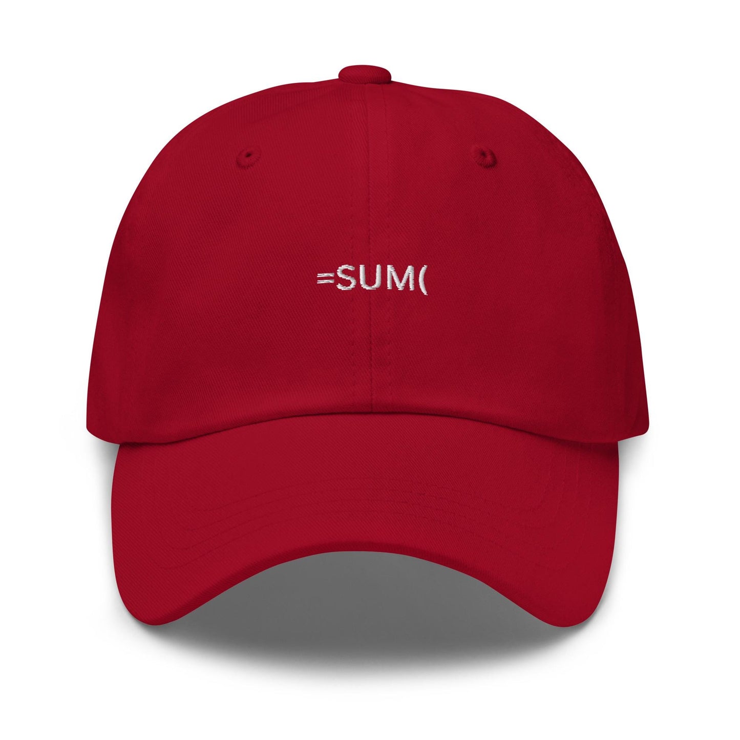 SUM Hat - Gift for Spreadsheet Lovers - Cotton Embroidered Dad Cap - Multiple Colors