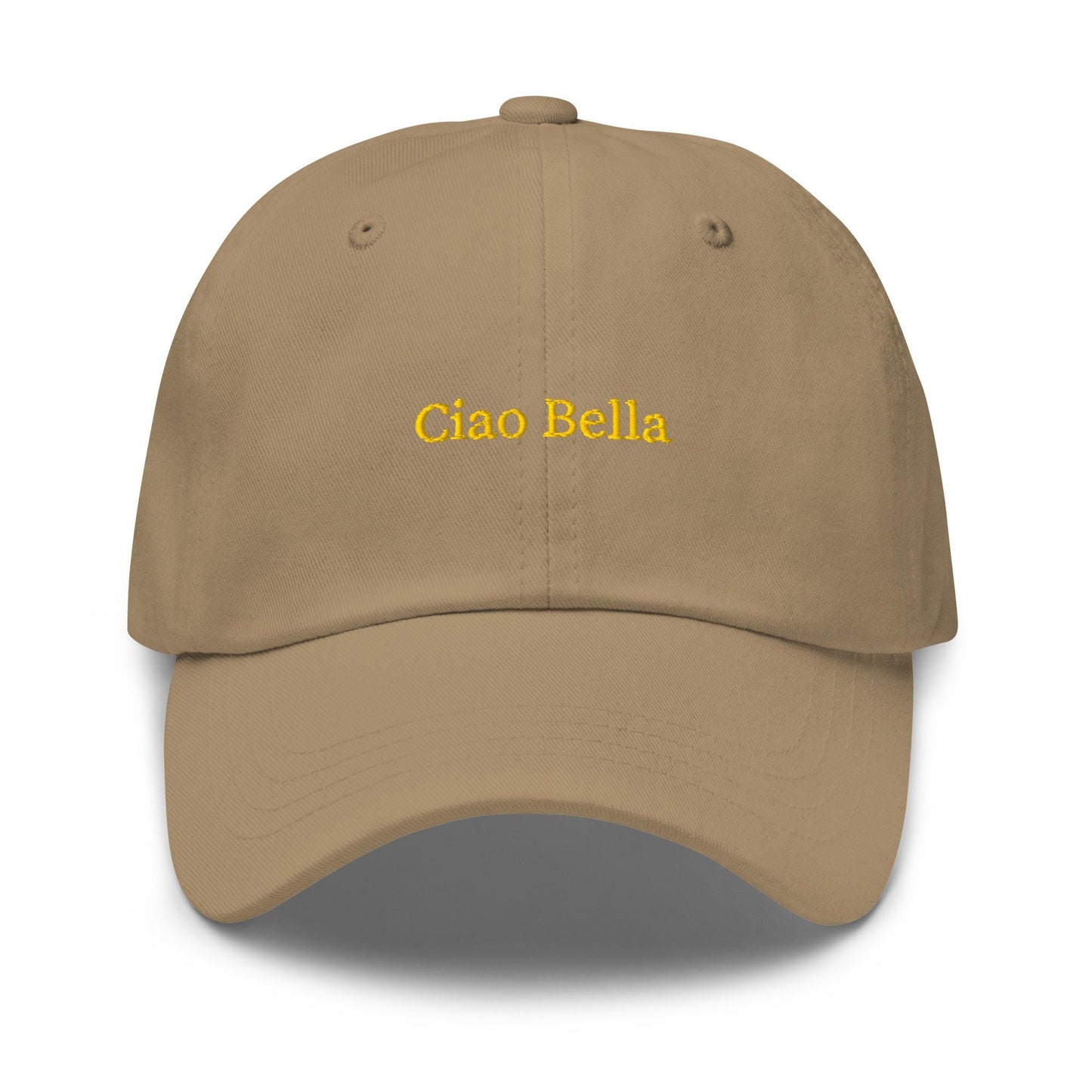 Ciao Bella Hat - Italian Greeting - Embroidered Cotton Cap - Multiple Colors - Customizable