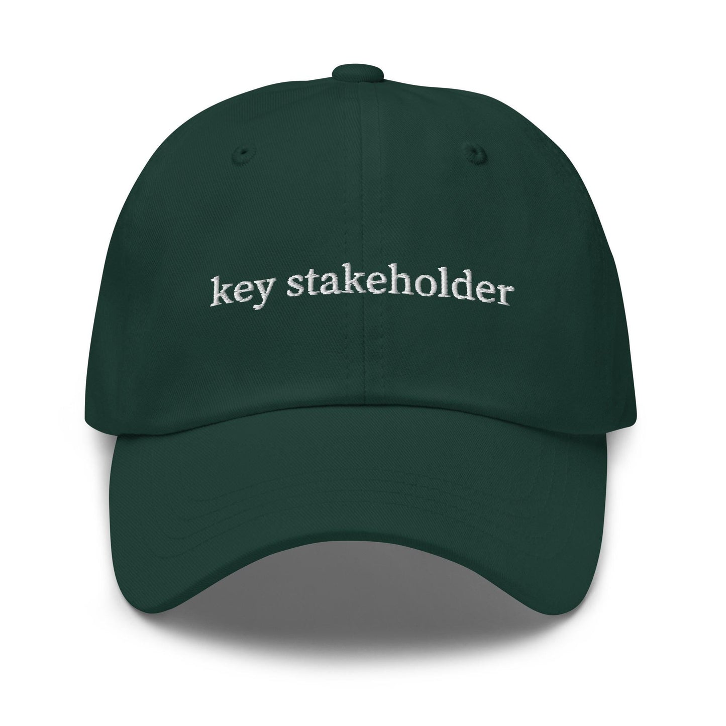 Key Stakeholder Hat - Funny Business Cap - Embroidered Office Humor - Multiple Colors - Corporate Gift