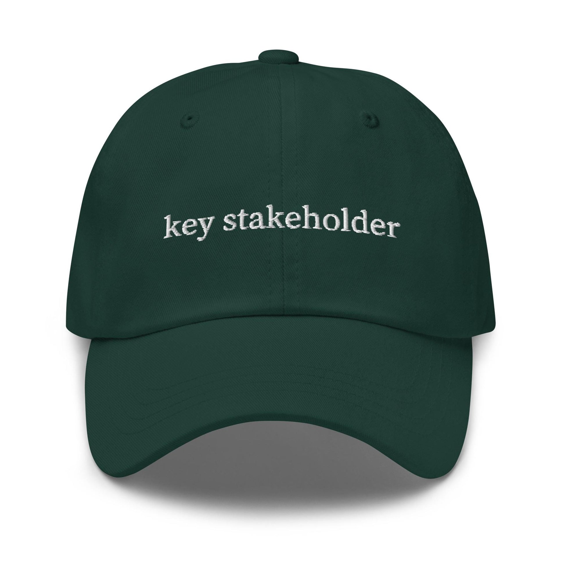 Key Stakeholder Hat - Funny Business Cap - Embroidered Office Humor - Multiple Colors - Corporate Gift
