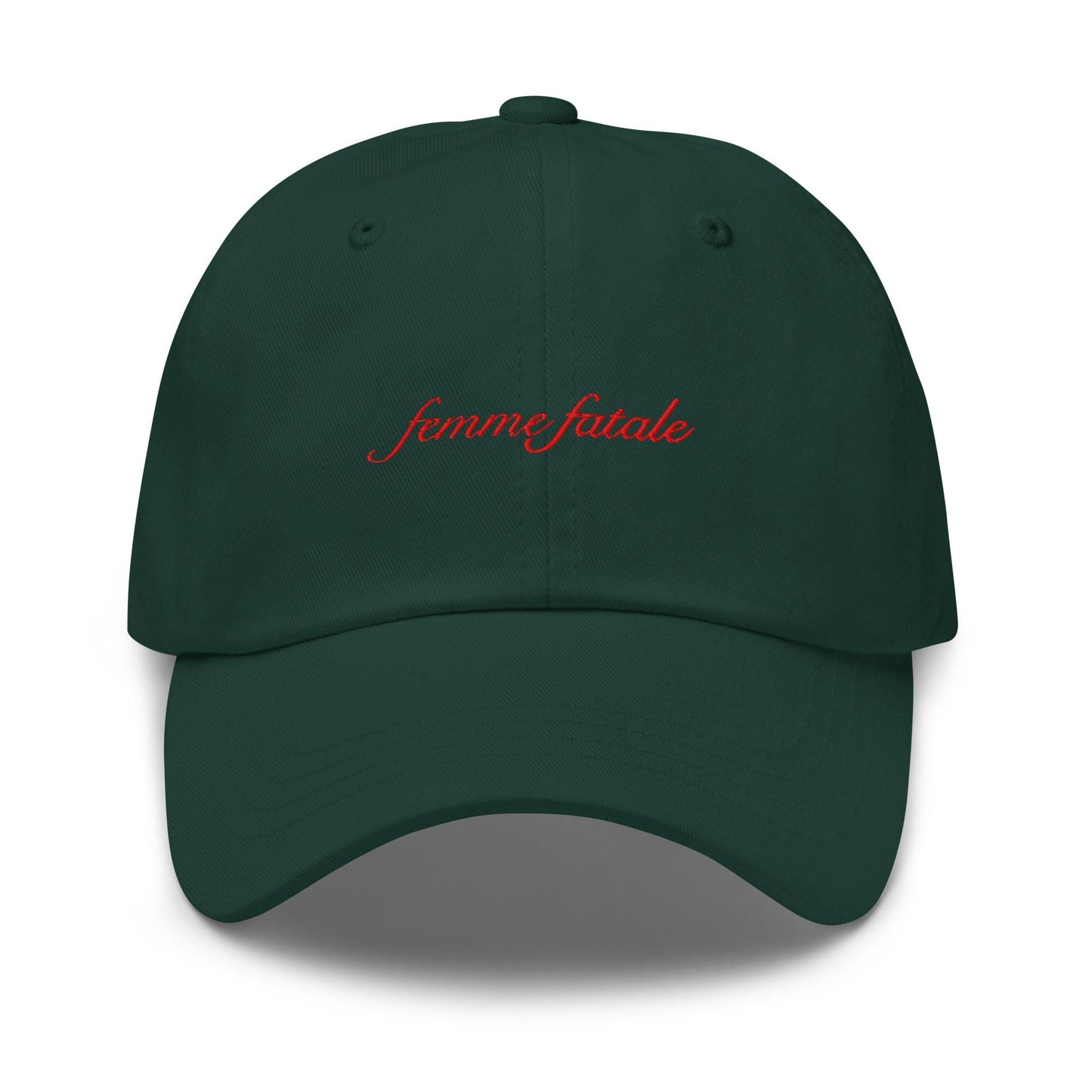 Femme Fatale Dad Hat - Embroidered Cap - Mysterious & Alluring