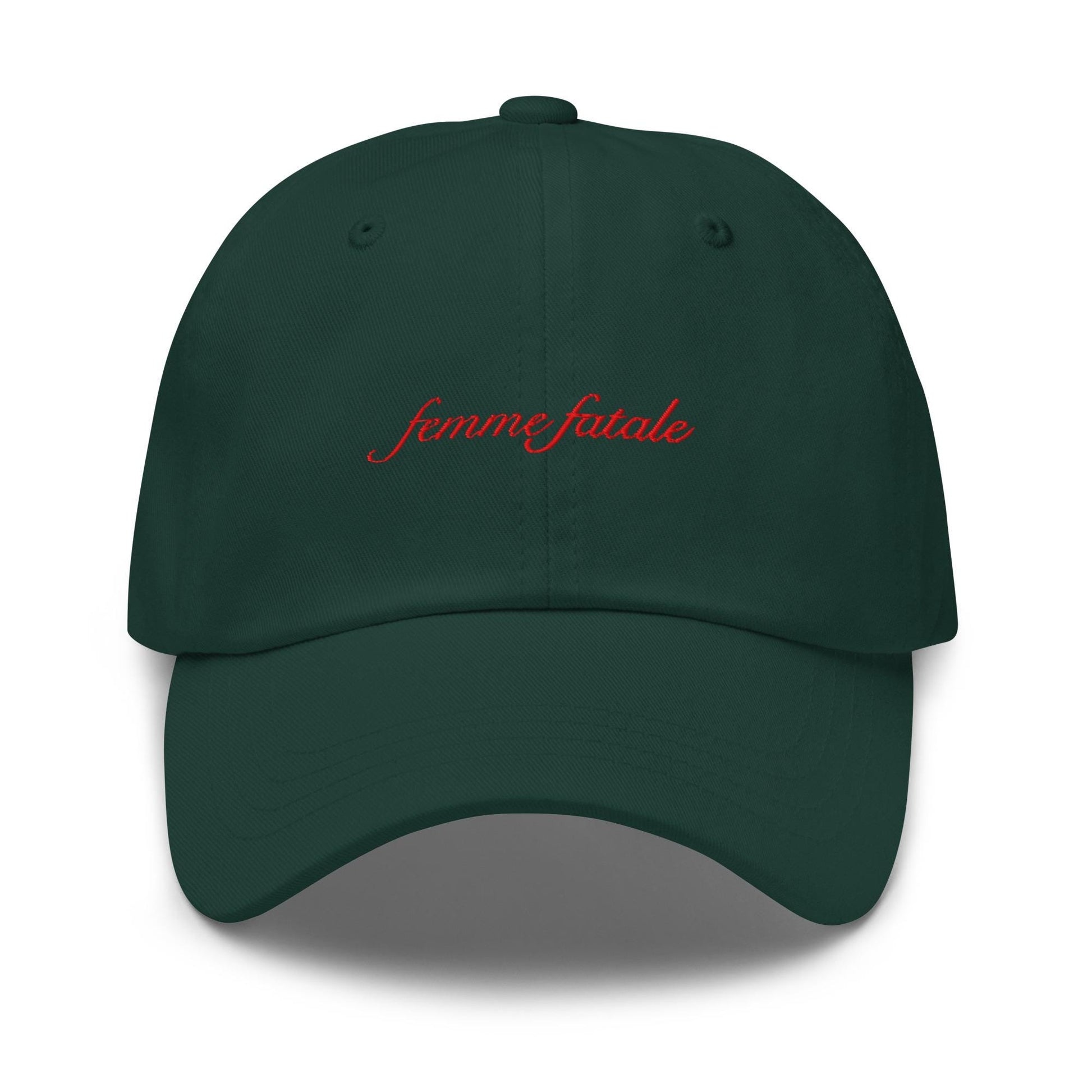 Femme Fatale Dad Hat - Embroidered Cap - Mysterious & Alluring