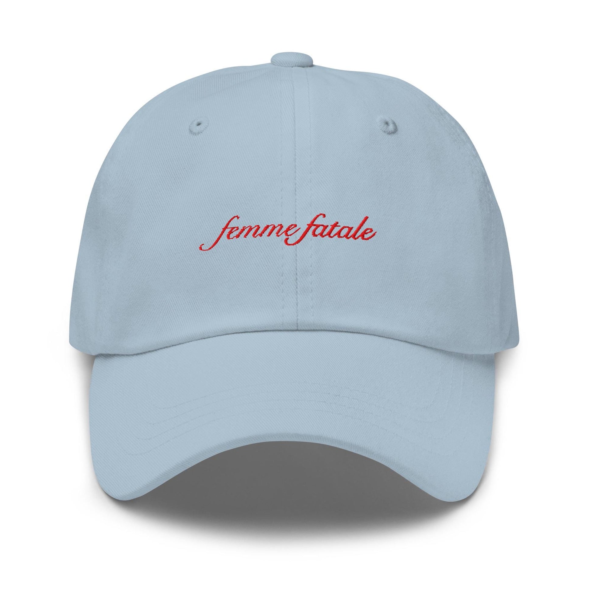 Femme Fatale Dad Hat - Embroidered Cap - Mysterious & Alluring
