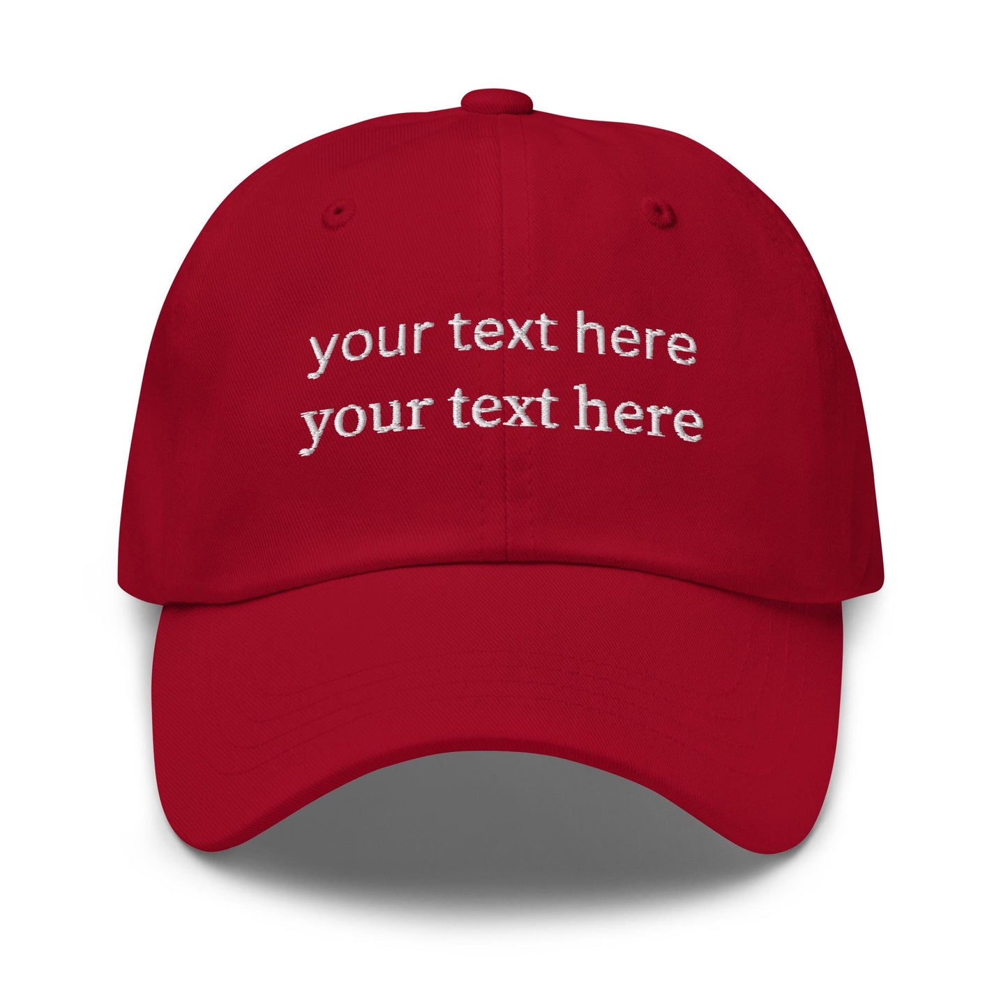 Custom Text Dad Hat - Personalized Embroidered Cap - Custom Hat - Multiple Colors