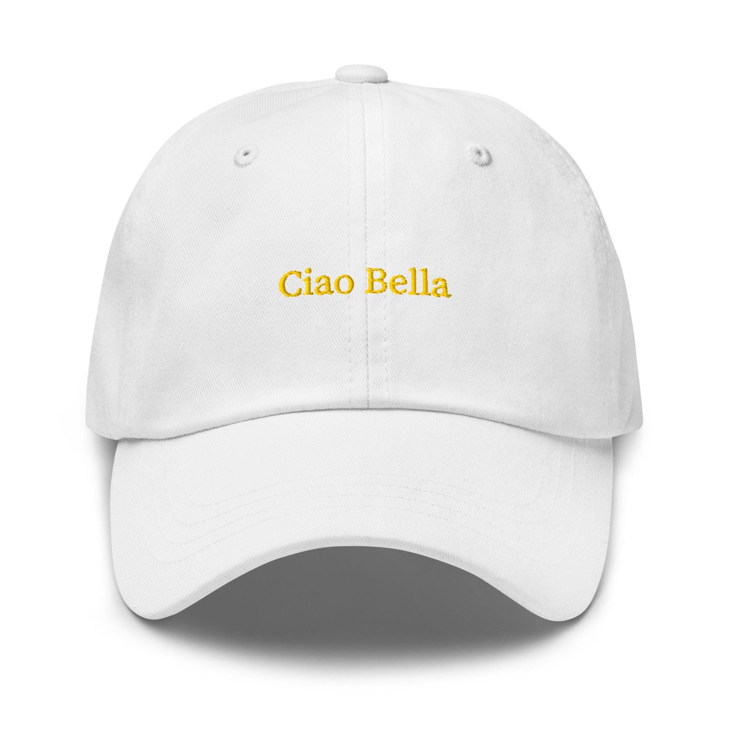 Ciao Bella Hat - Italian Greeting - Embroidered Cotton Cap - Multiple Colors - Customizable