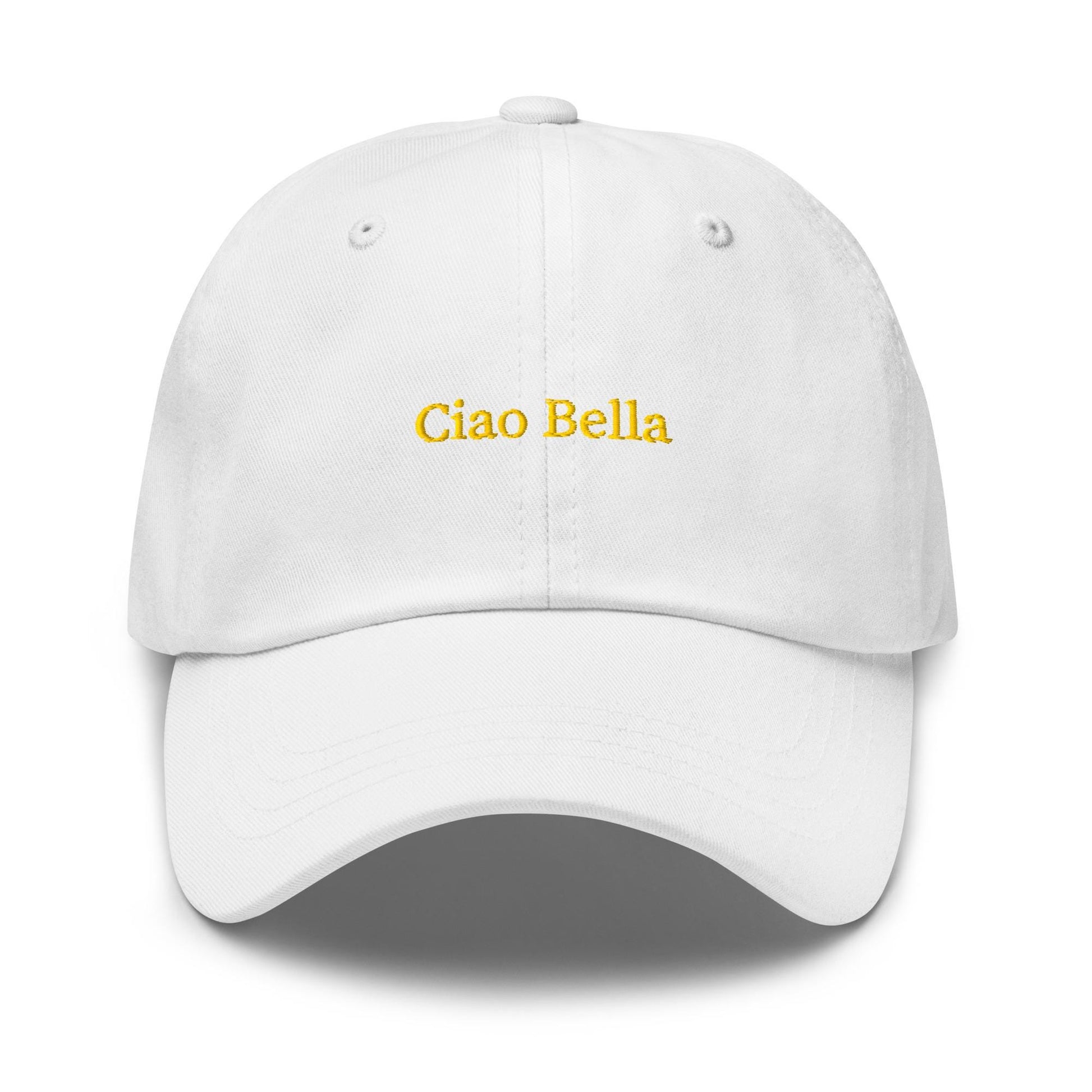 Ciao Bella Hat - Italian Greeting - Embroidered Cotton Cap - Multiple Colors - Customizable