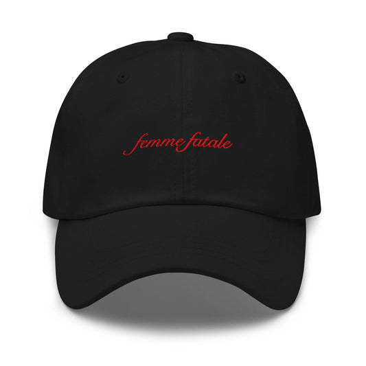 Femme Fatale Dad Hat - Embroidered Cap - Mysterious & Alluring