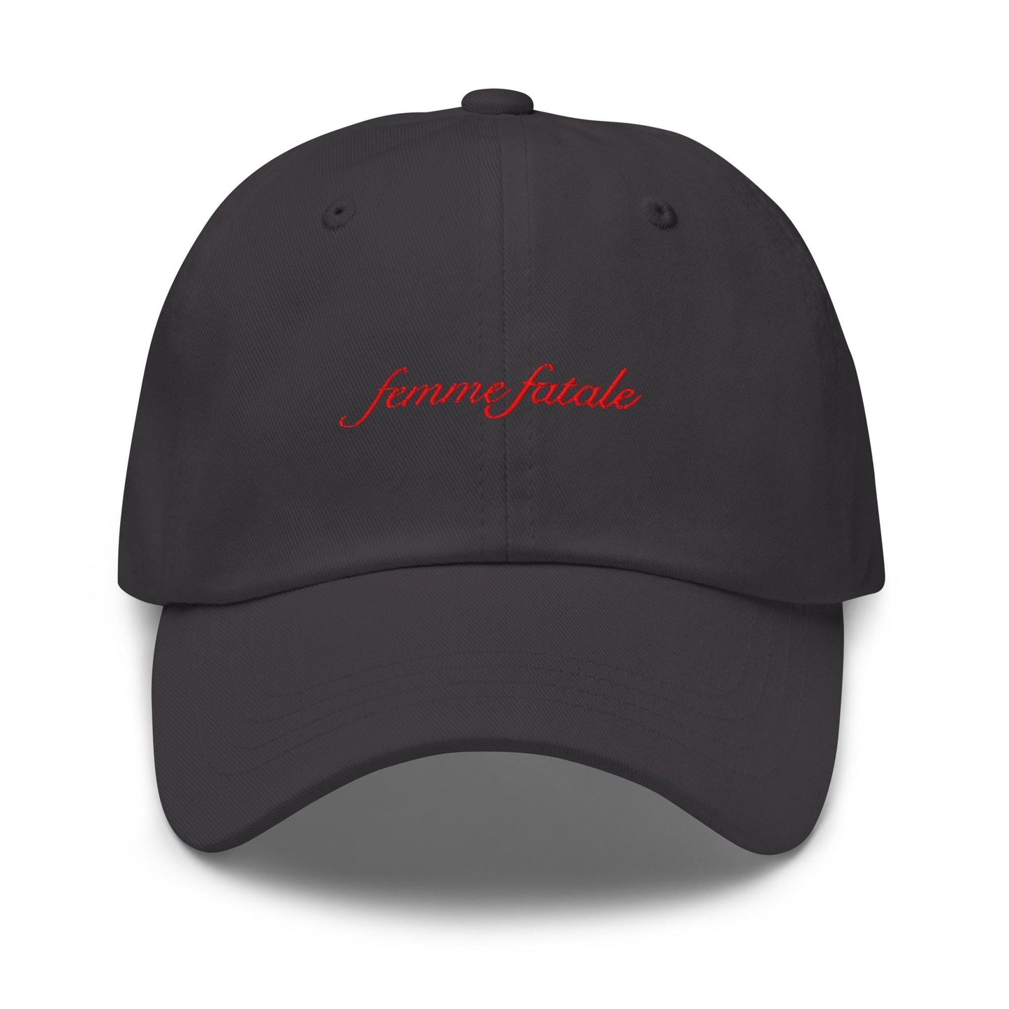 Femme Fatale Dad Hat - Embroidered Cap - Mysterious & Alluring